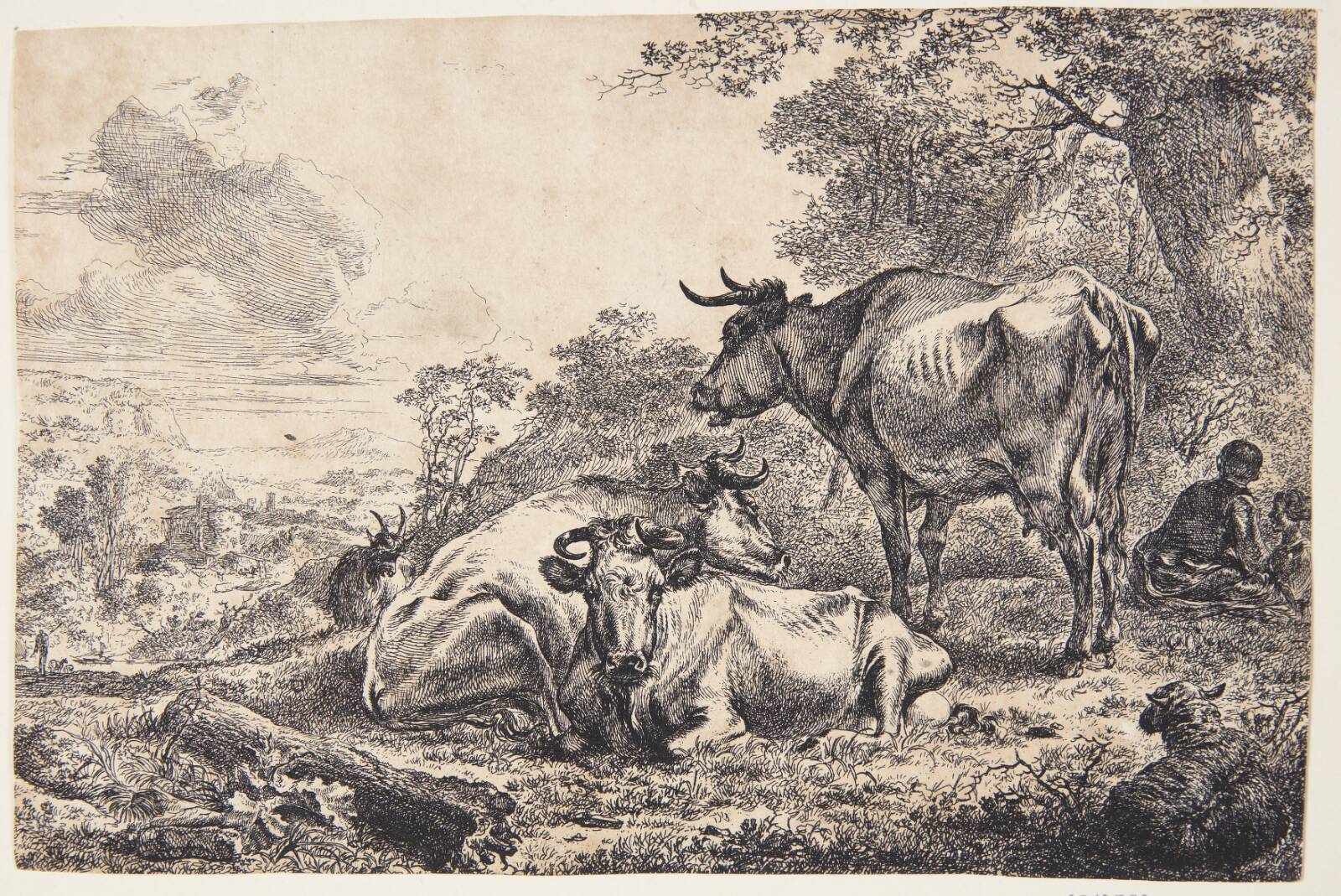 Hoved og bryst af sovende, nøgen kvinde, Knud Agger, 1953