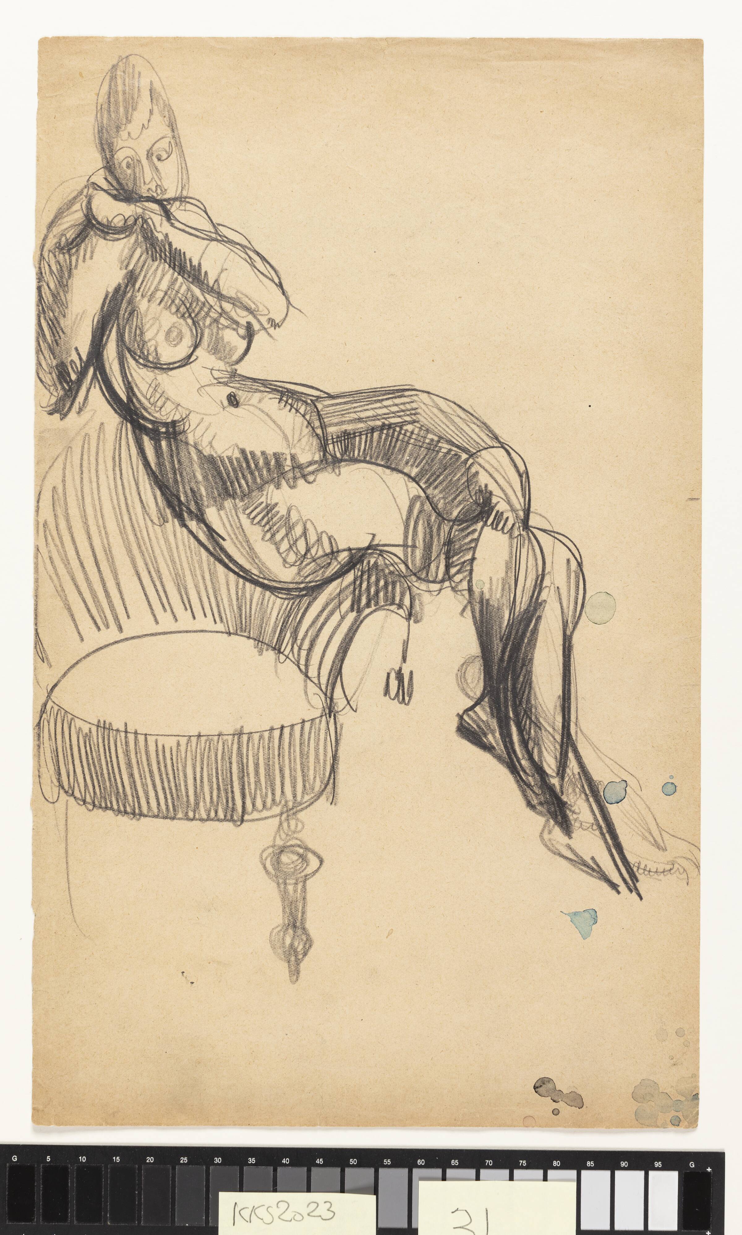 Siddende model, Astrid Holm, 1876-1937
