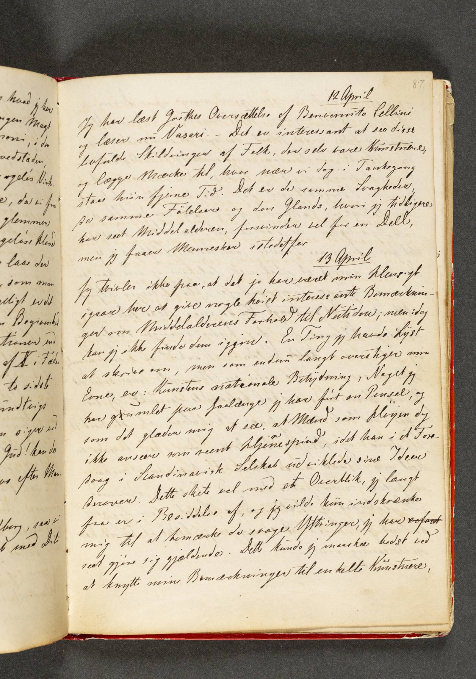 Dagbog. Side 87, Johan Thomas Lundbye, 1844