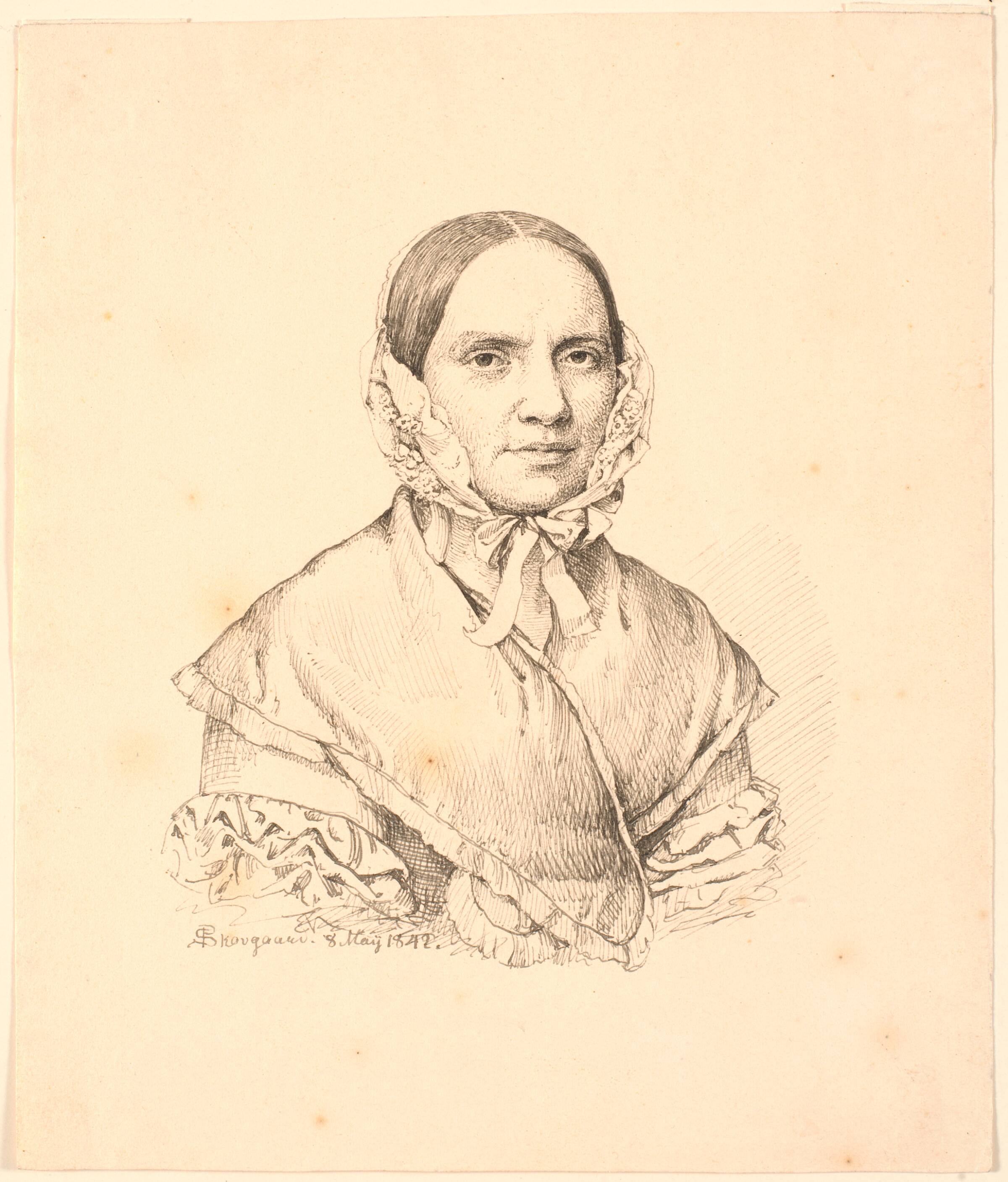 Portræt af Hanne Westengaard., P.C. Skovgaard, 1842