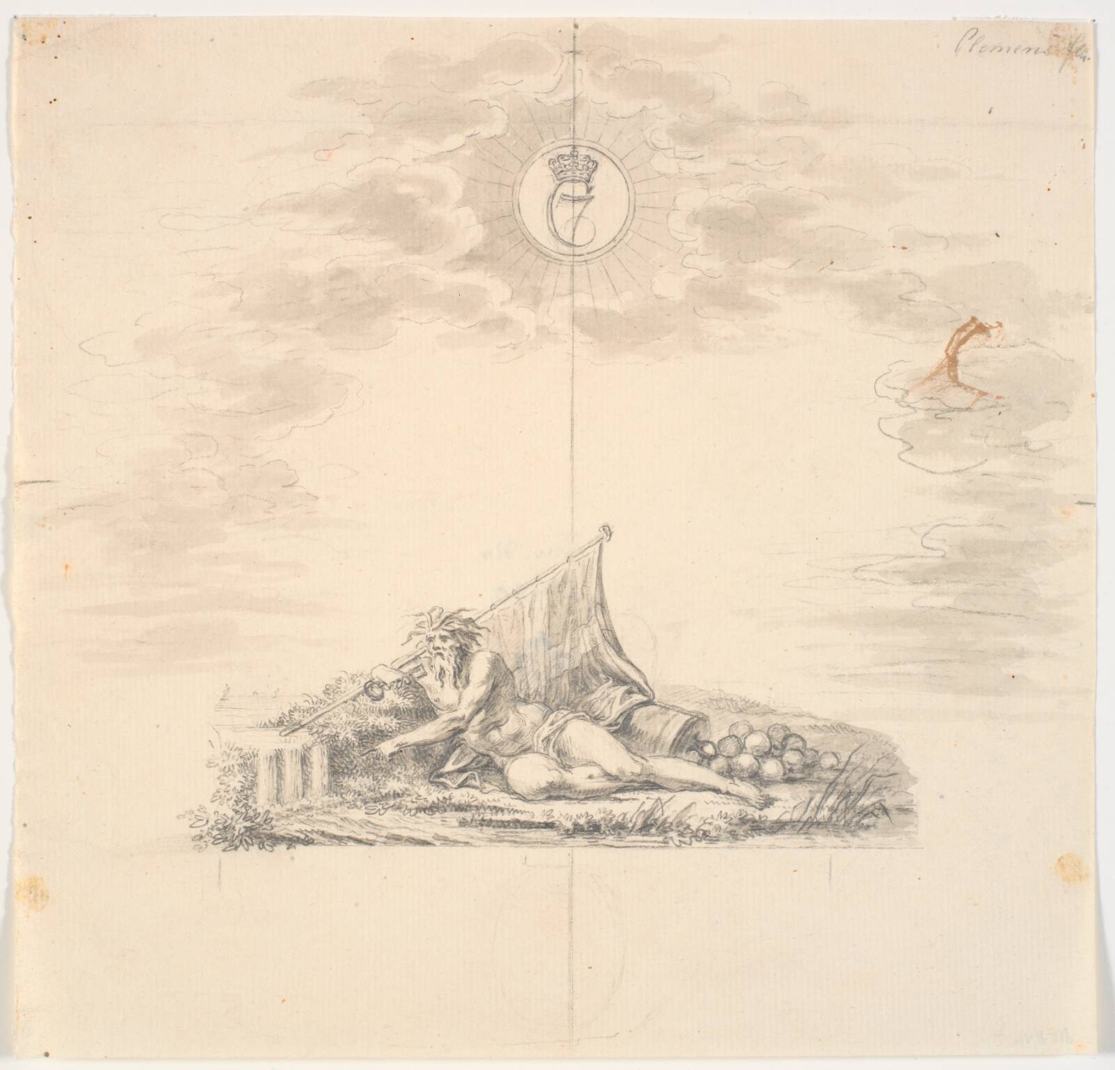 Titelvignet til et søkort: "Kaart over Belterne og Sundet", by J.F. Clemens, 1799
