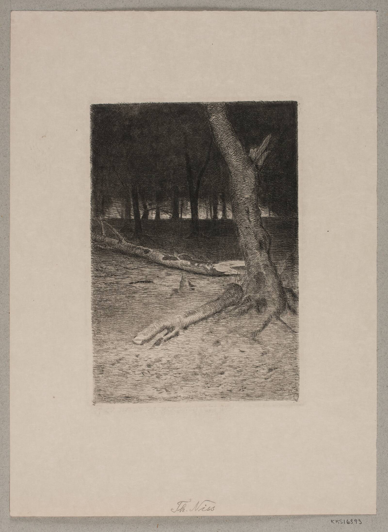 Skovindre. Aften, Thorvald Niss, 1842-1905
