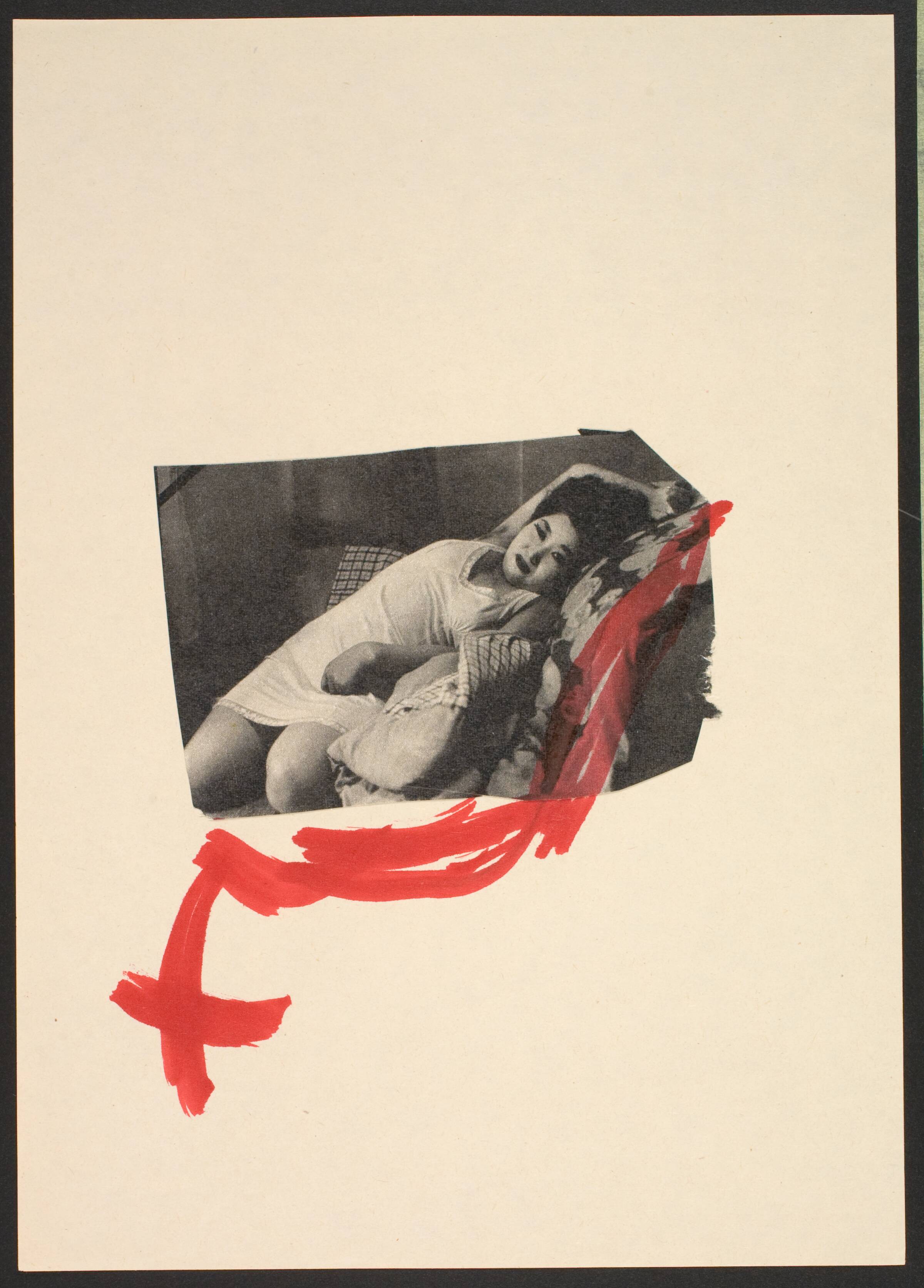 Udklip på papir med kvindetegnet, Lene Adler Petersen, 1974