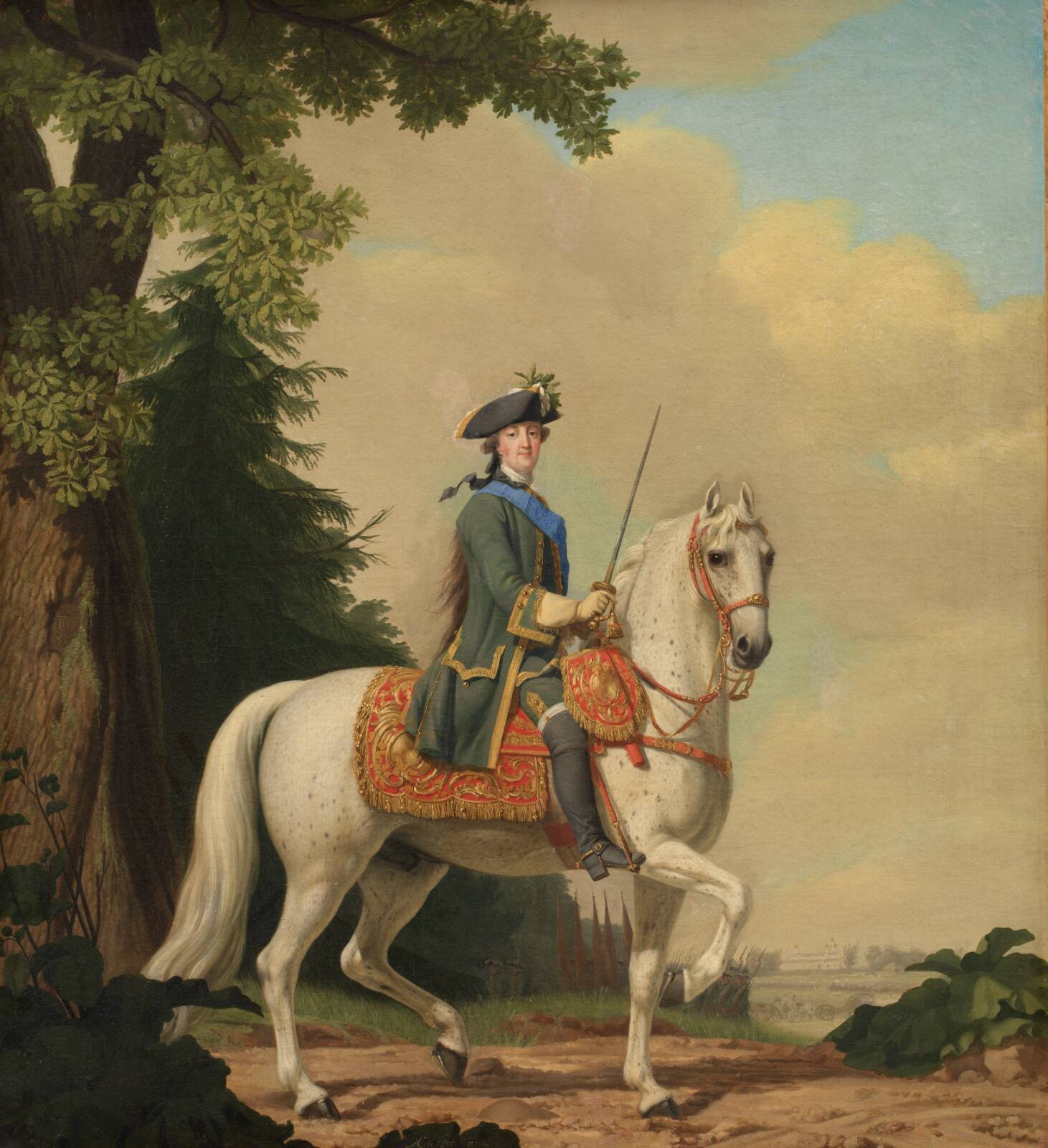 Catharina II of Russia in Life Guard Uniform on the horse "Brillante", by Vigilius Eriksen, 1782