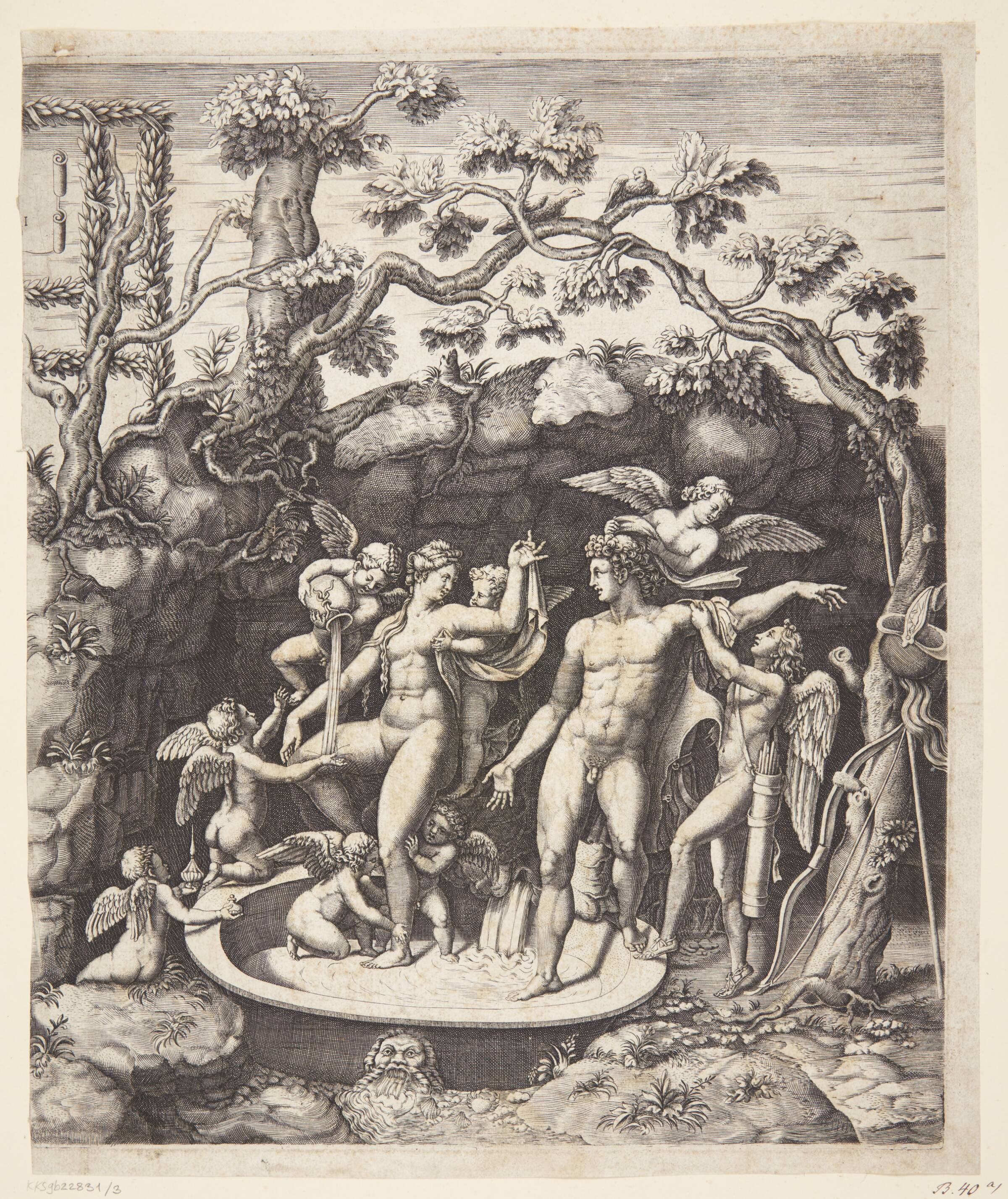Forberedelser til Amor og Psyches bryllup, Diana Scultori, 1575