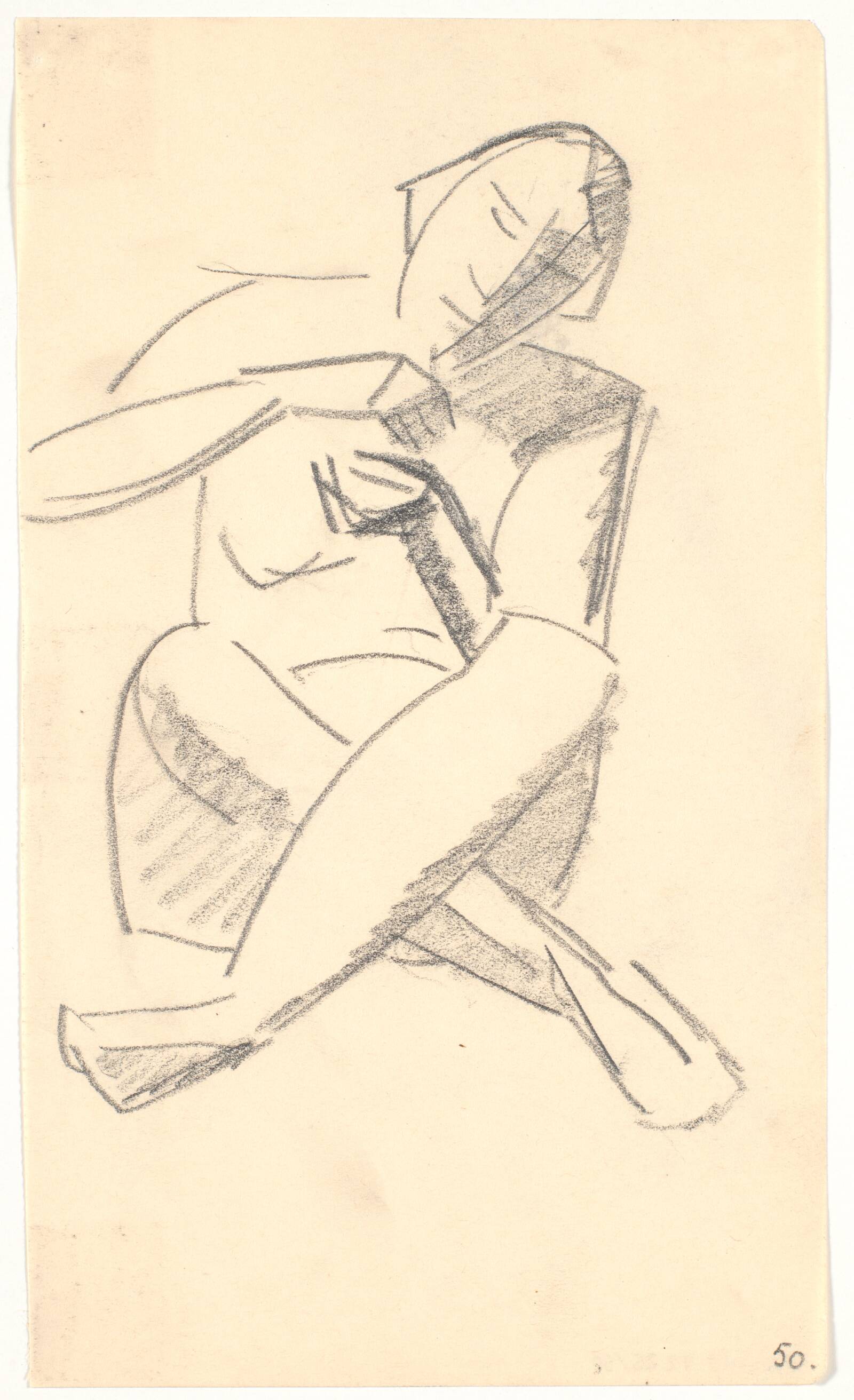 Siddende model, Isakson, Karl, 1914-1915