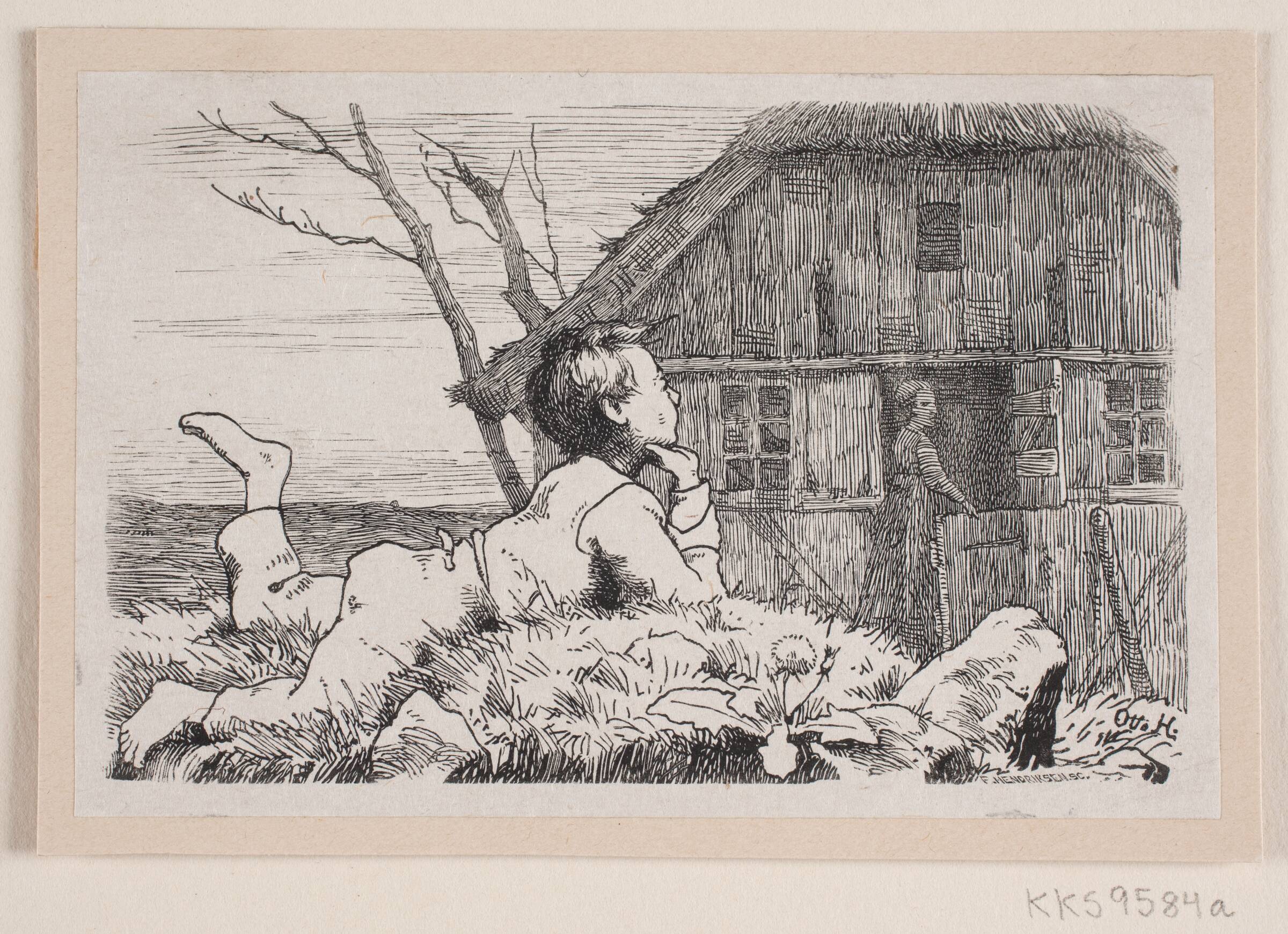Illustration til L. Budde, "En Historie om, hvordan Skidt kan komme til Ære", F. Hendriksen, 1847-1875