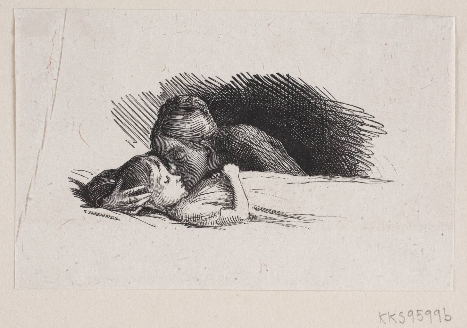 Illustration til digtet "Sorg", F. Hendriksen, 1847-1875