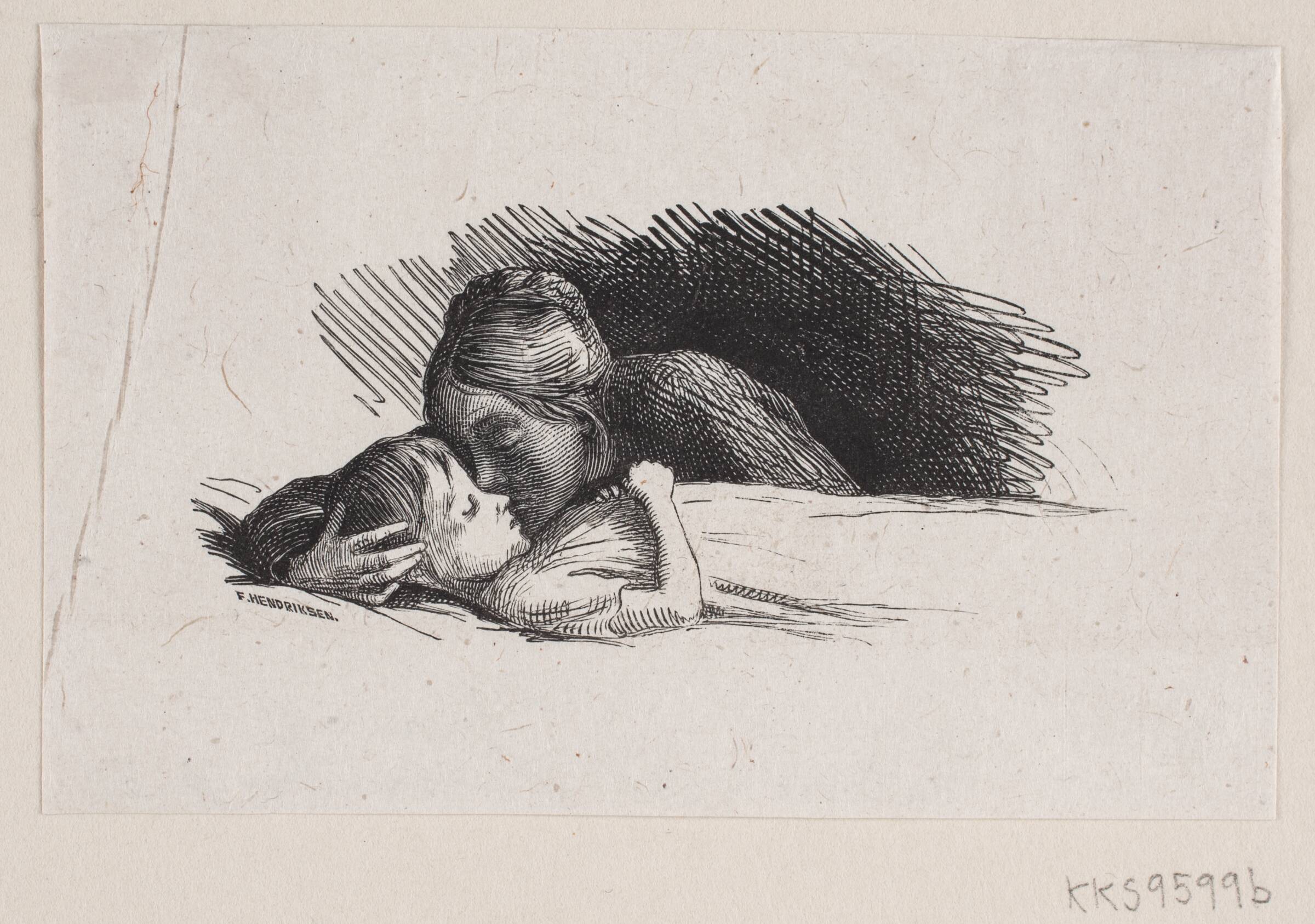 Illustration til digtet "Sorg", F. Hendriksen, 1847-1875