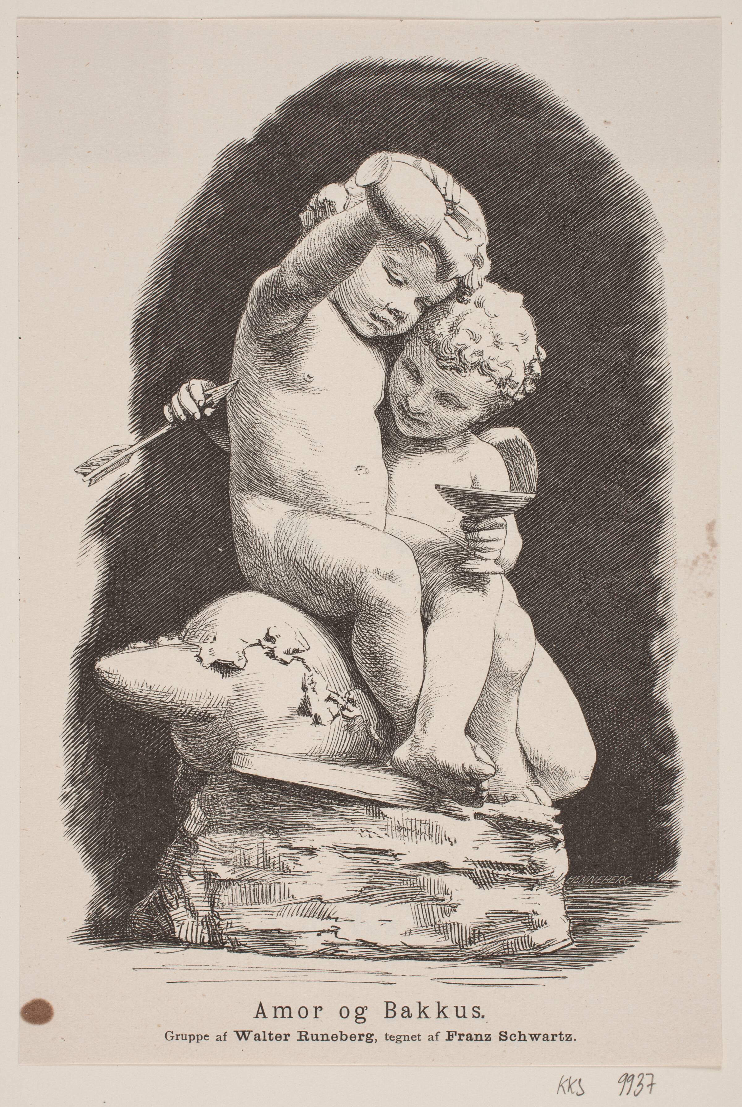 Amor og Bakkus, H.C. Henneberg, 1826-1893