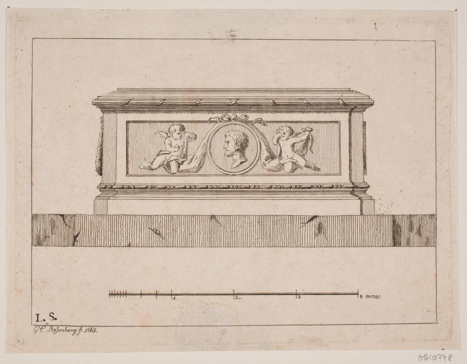 En Sarkofag, Georg Erdman Rosenberg, 1763
