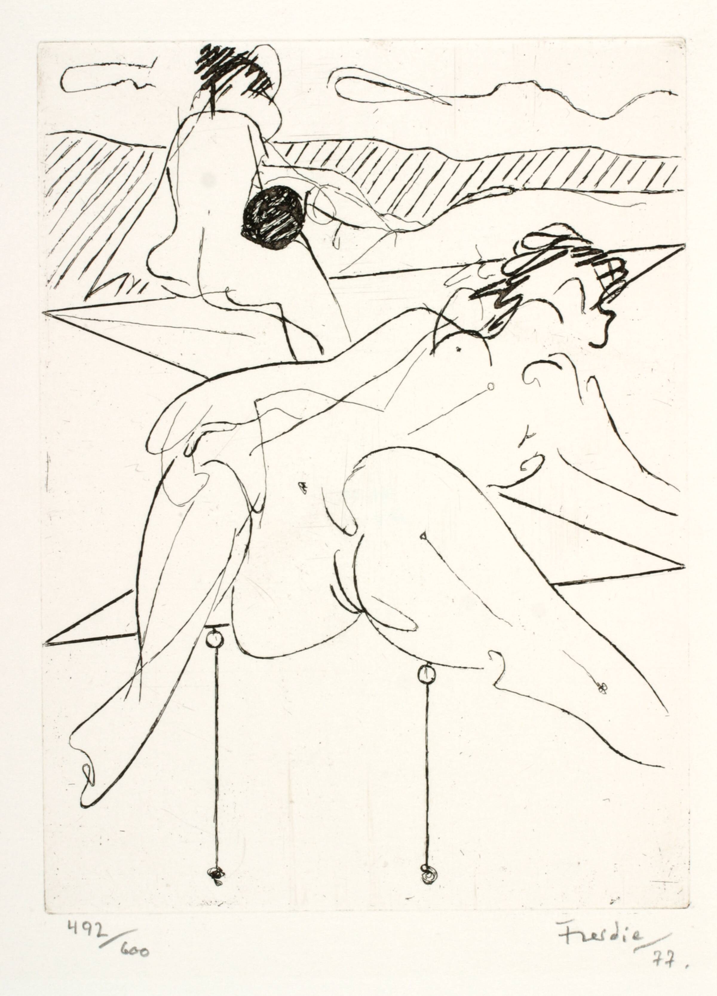 Liggende pige, Wilhelm Freddie, 1977