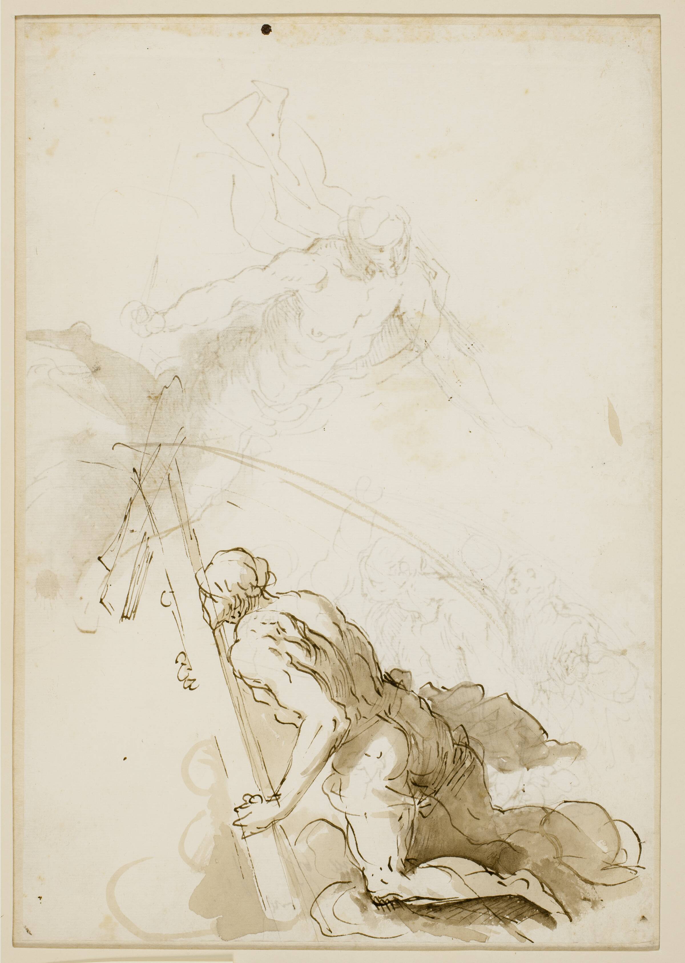 Knælende figur med et kors, Jacopo Palma, 1548-1628