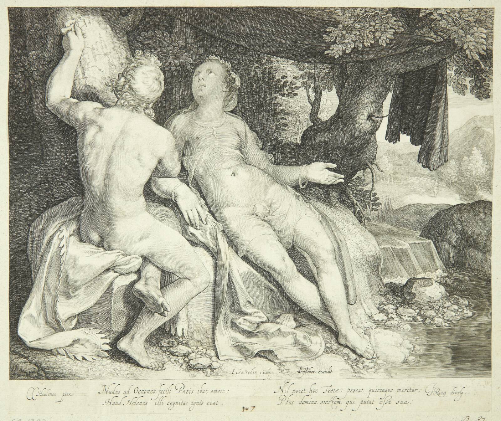 Paris og Oenone, Jan Saenredam, 1610