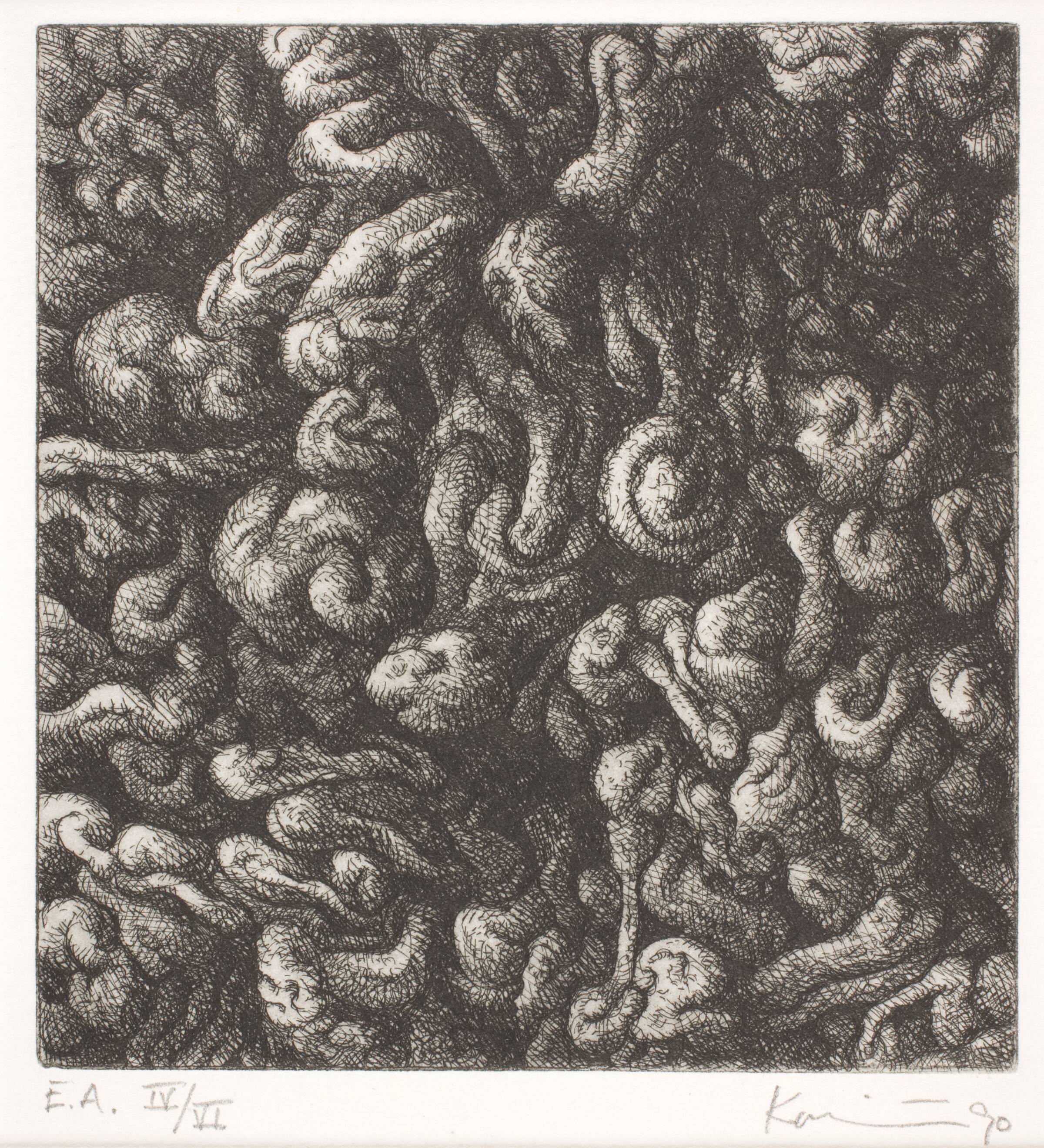 Tankelandskab., Michael Kvium, 1990