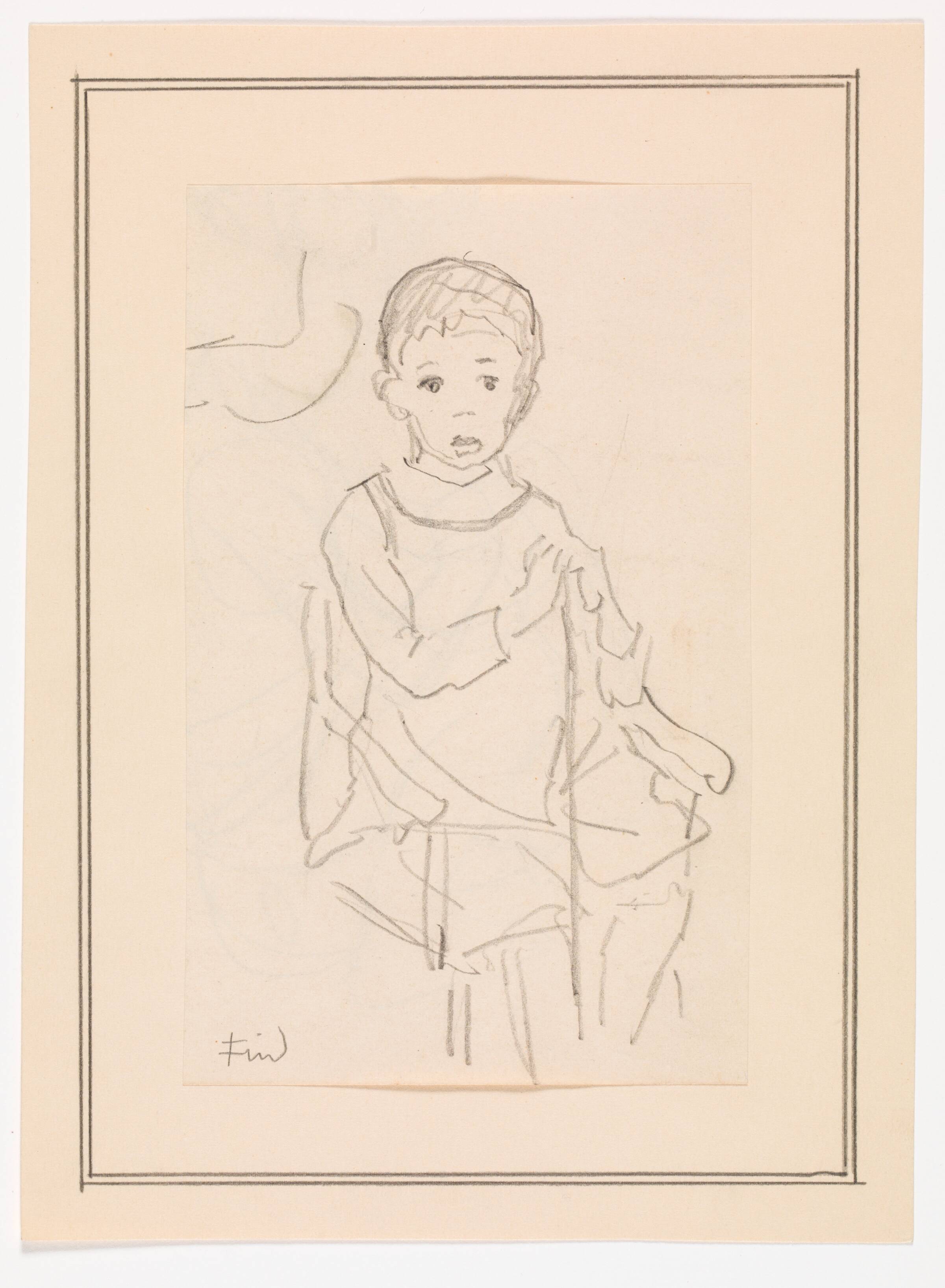 Siddende dreng, Ludvig Find, 1869-1945