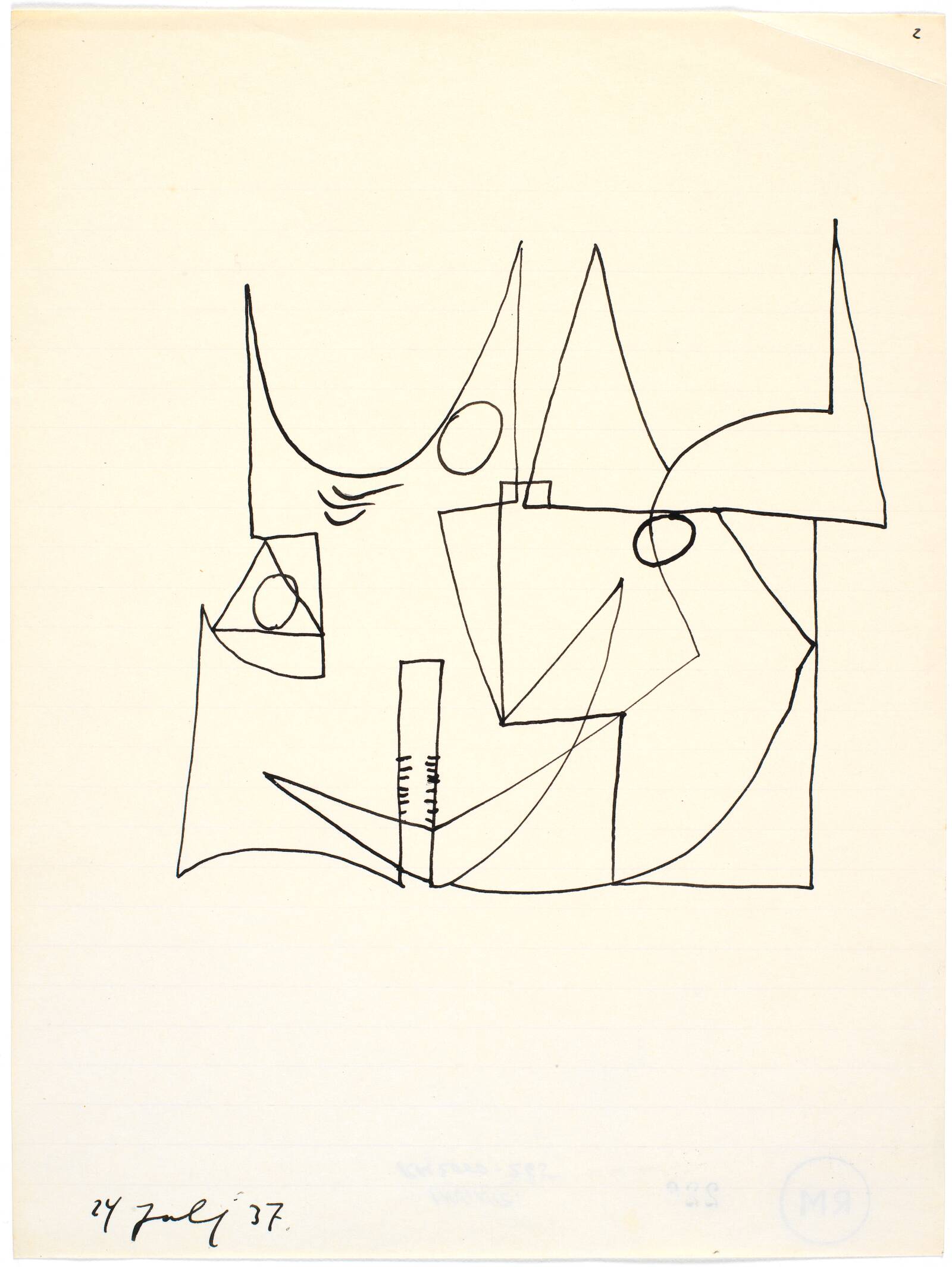 Geometriserende figuration, Richard Mortensen, 1937