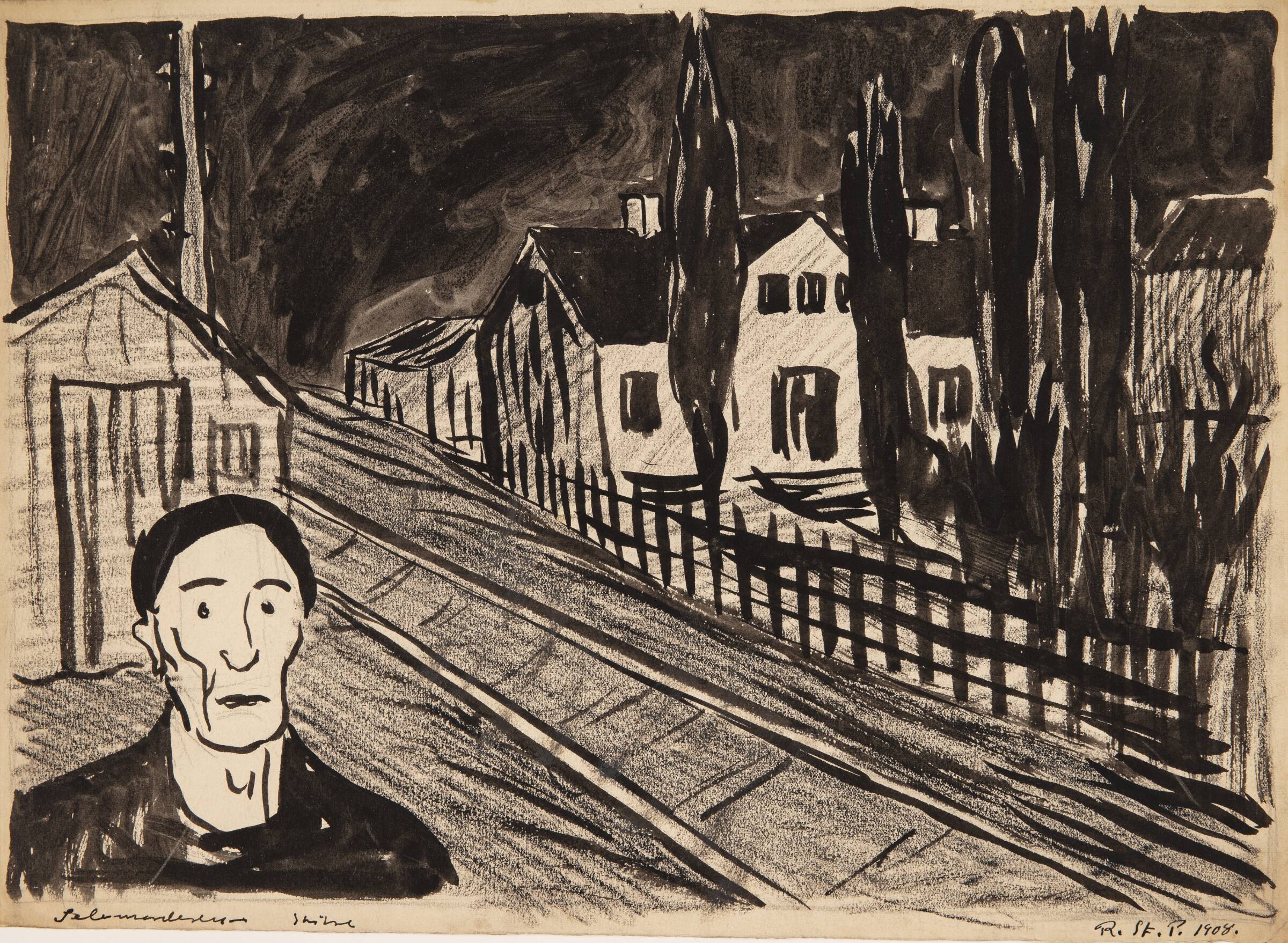 Selvmorderen. Skitse, Storm Petersen, Robert, 1908
