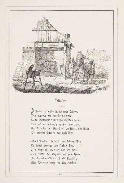 Skaden. Illustration til H.V. Kaalund, "Fabler for Børn"