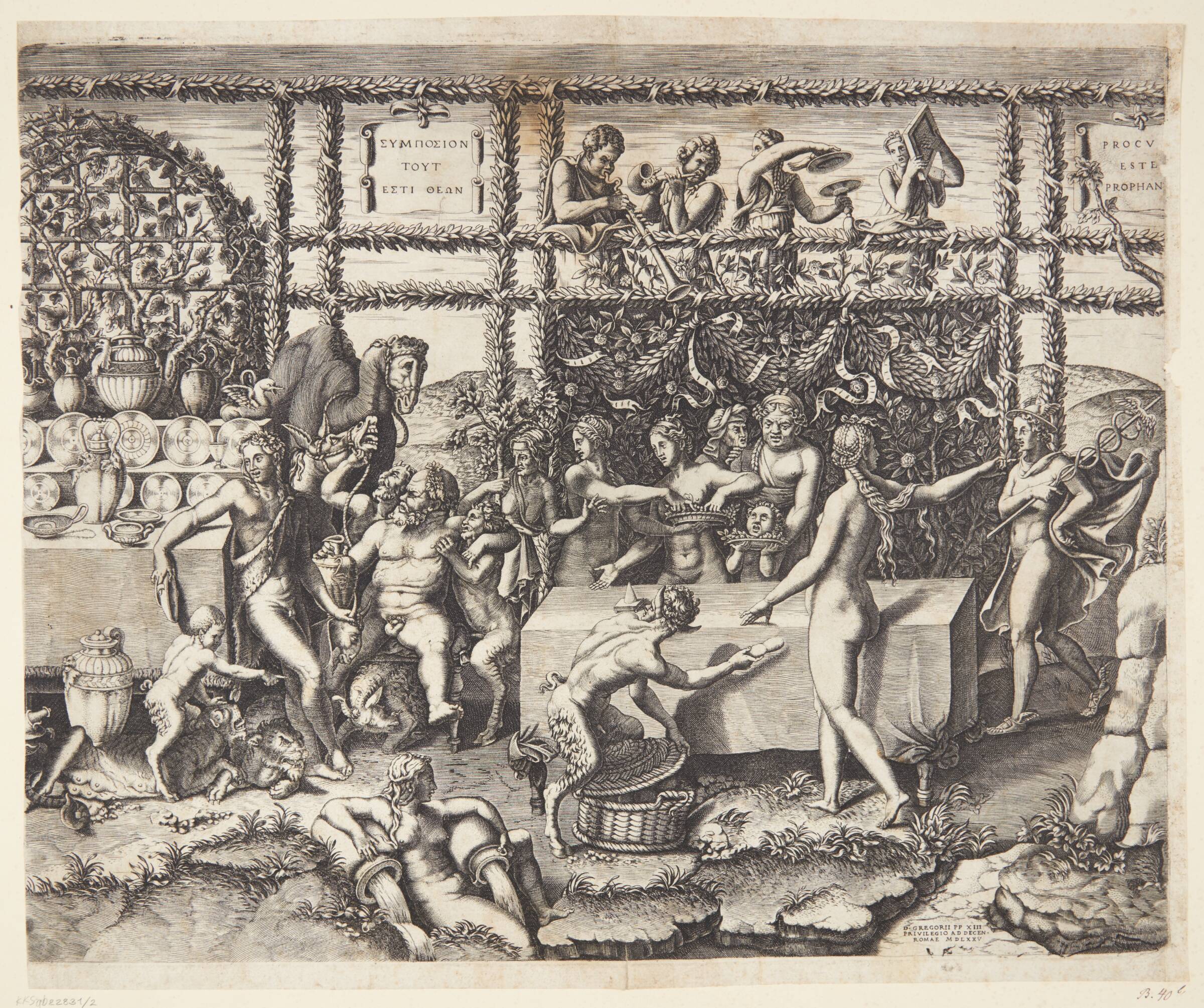 Forberedelser til Amor og Psyches bryllup, Diana Scultori, 1575