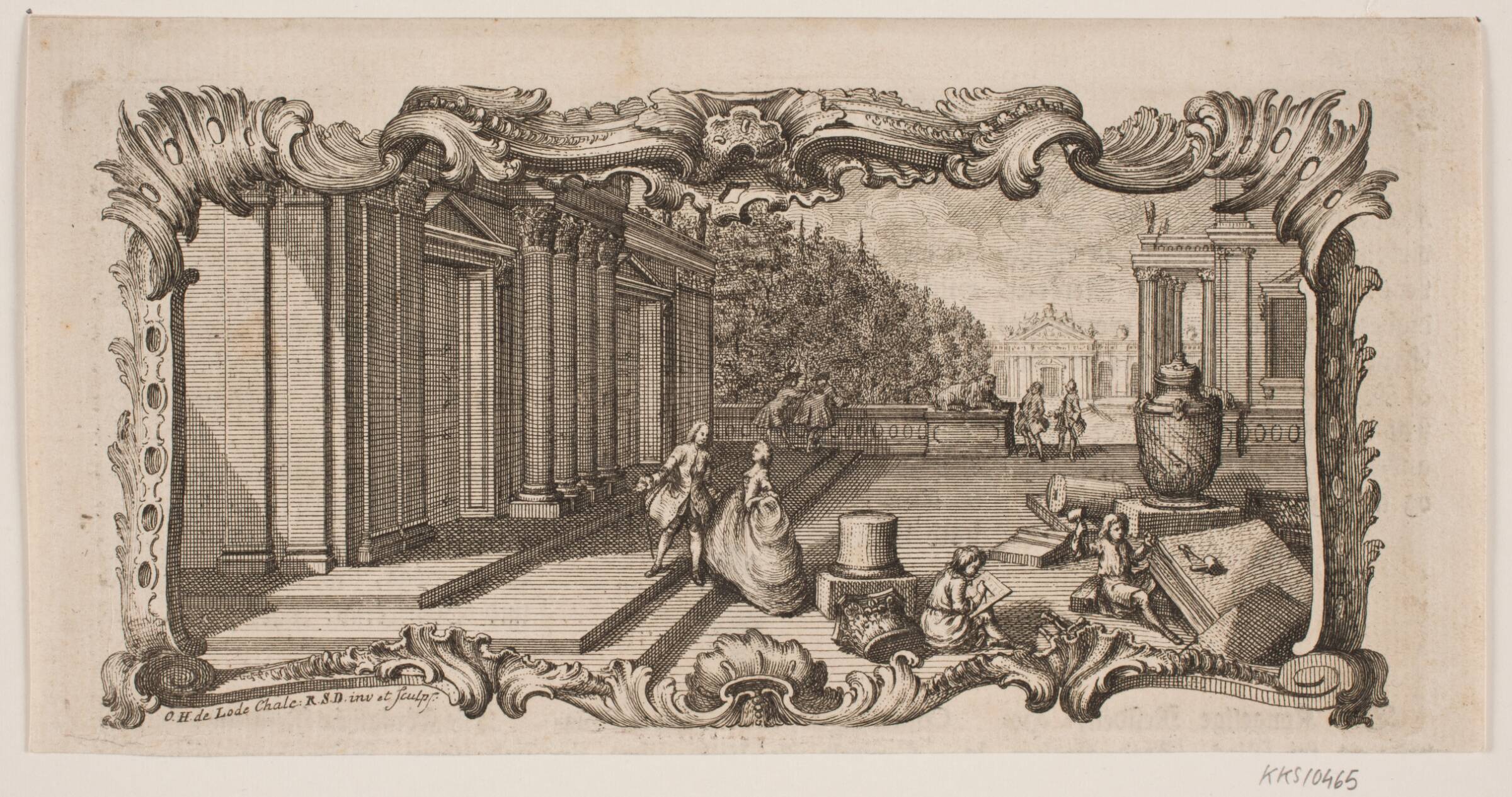 Vignet til "Thurah: Hafnia Hodierna", Odvardt Helmoldt de Lode, 1748