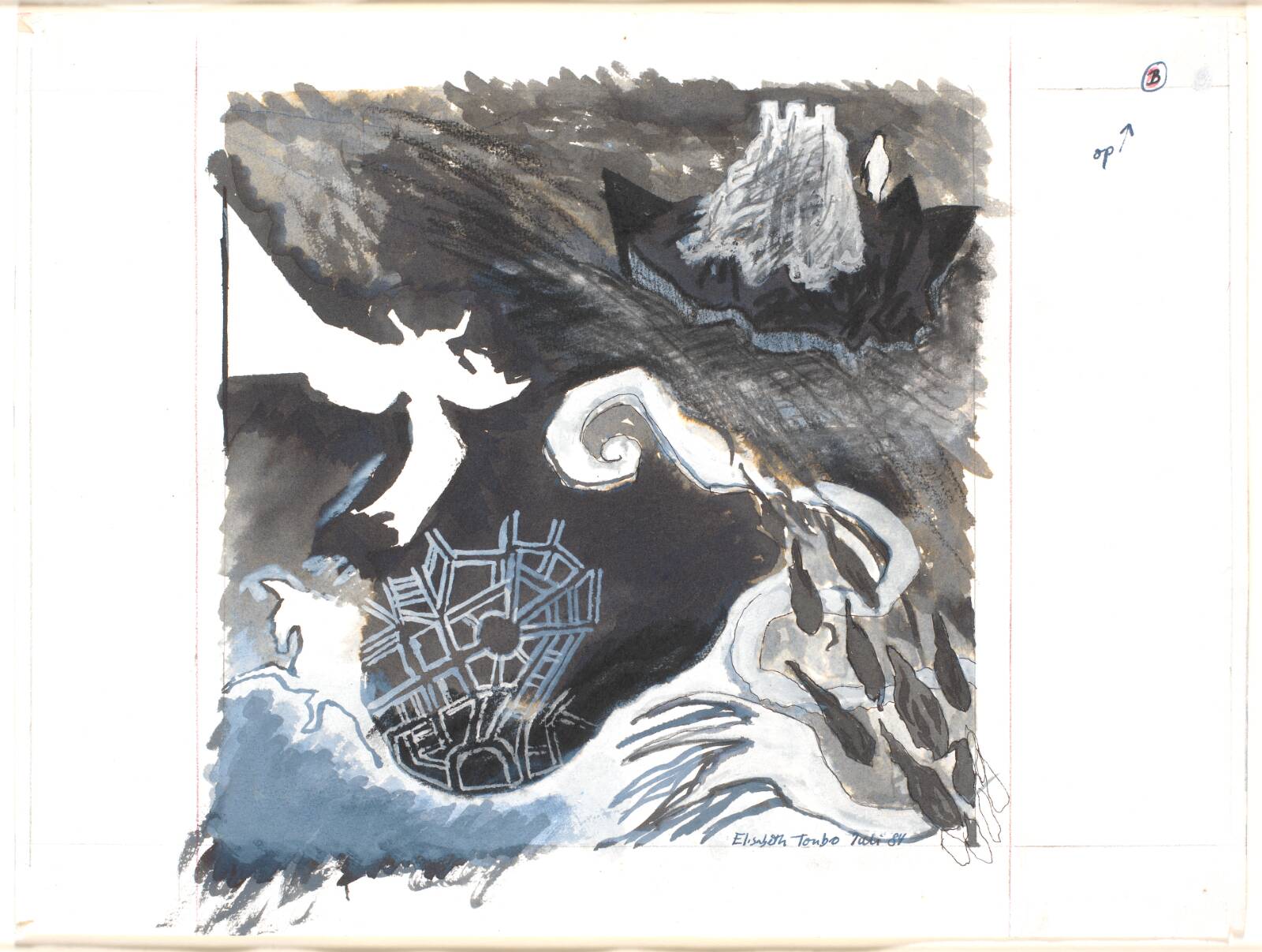 Illustration til "Semiotik", Elisabeth Toubro, 1984