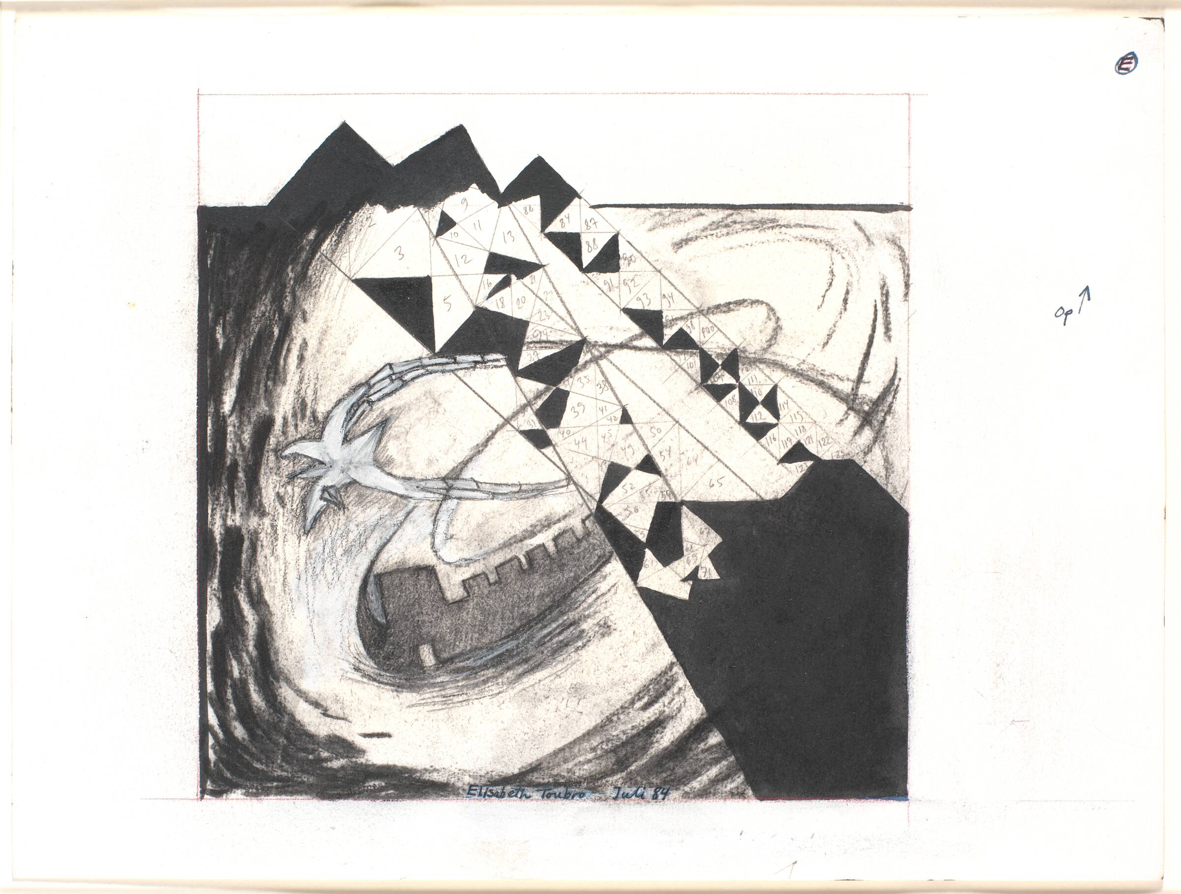 Illustration til "Semiotik", Elisabeth Toubro, 1984