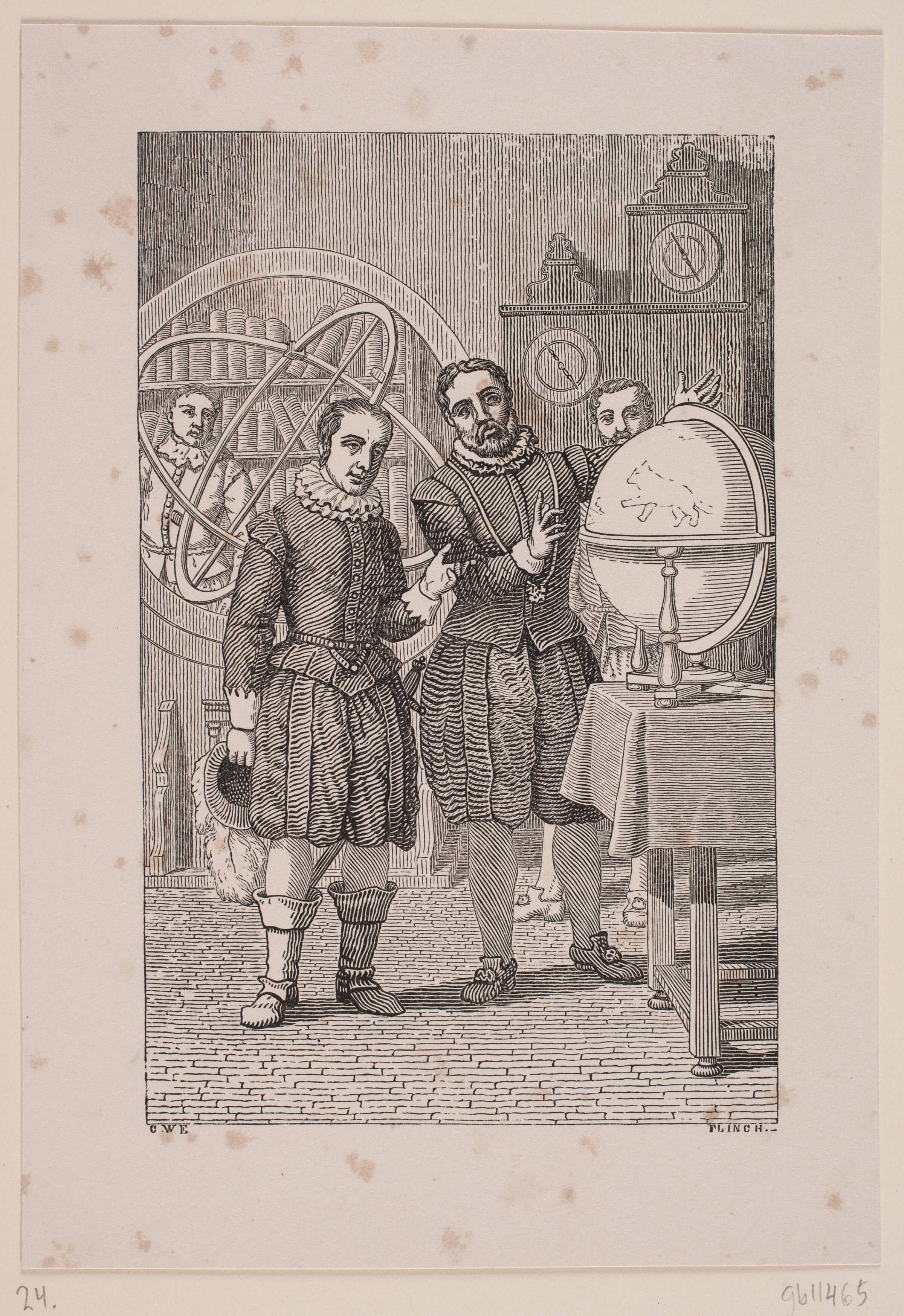 Christian 4. i besøg hos Thyco Brahe, Andreas Flinch, 1813-1872