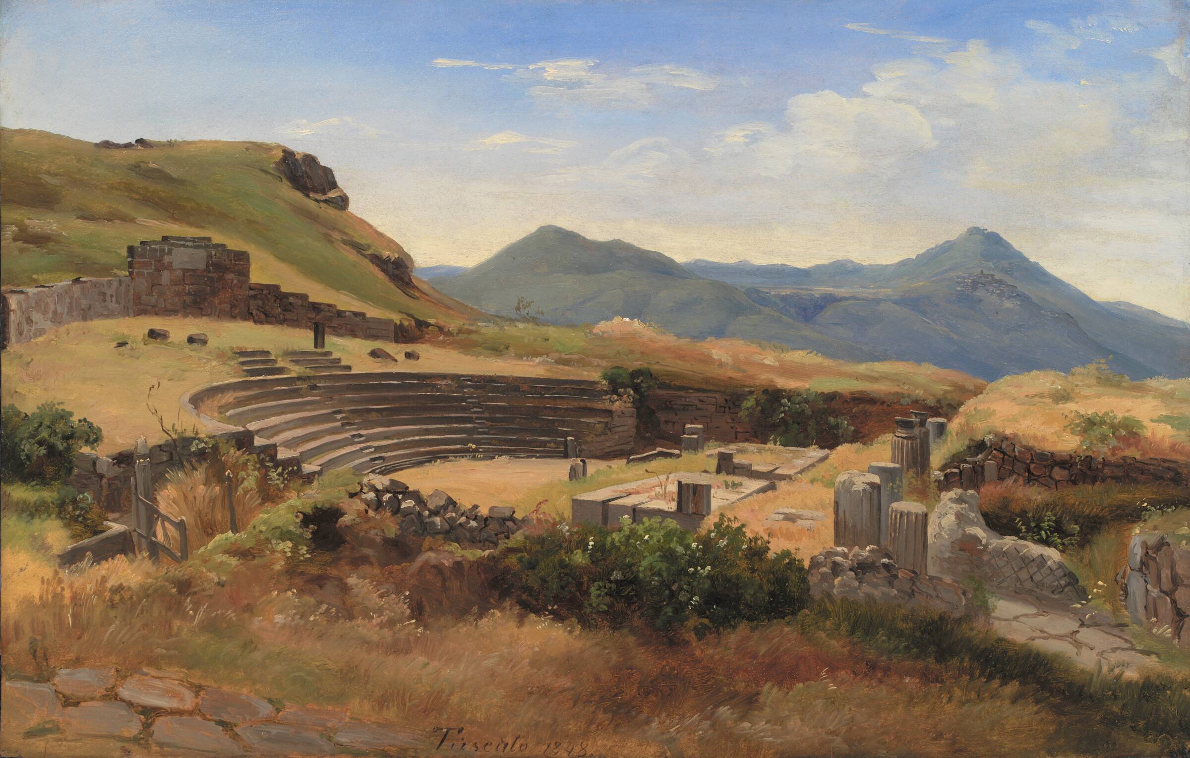 Ruinerne af det antikke teater ved Tusculum, Thorald Brendstrup, 1848