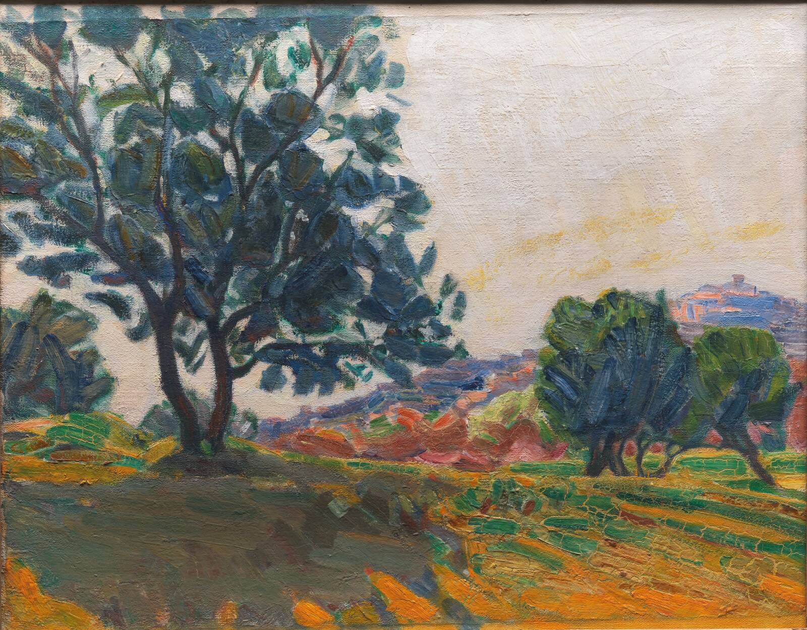 The Olive Grove. With Cagnes in the Background. Against the Light, by Niels Larsen Stevns, 1923