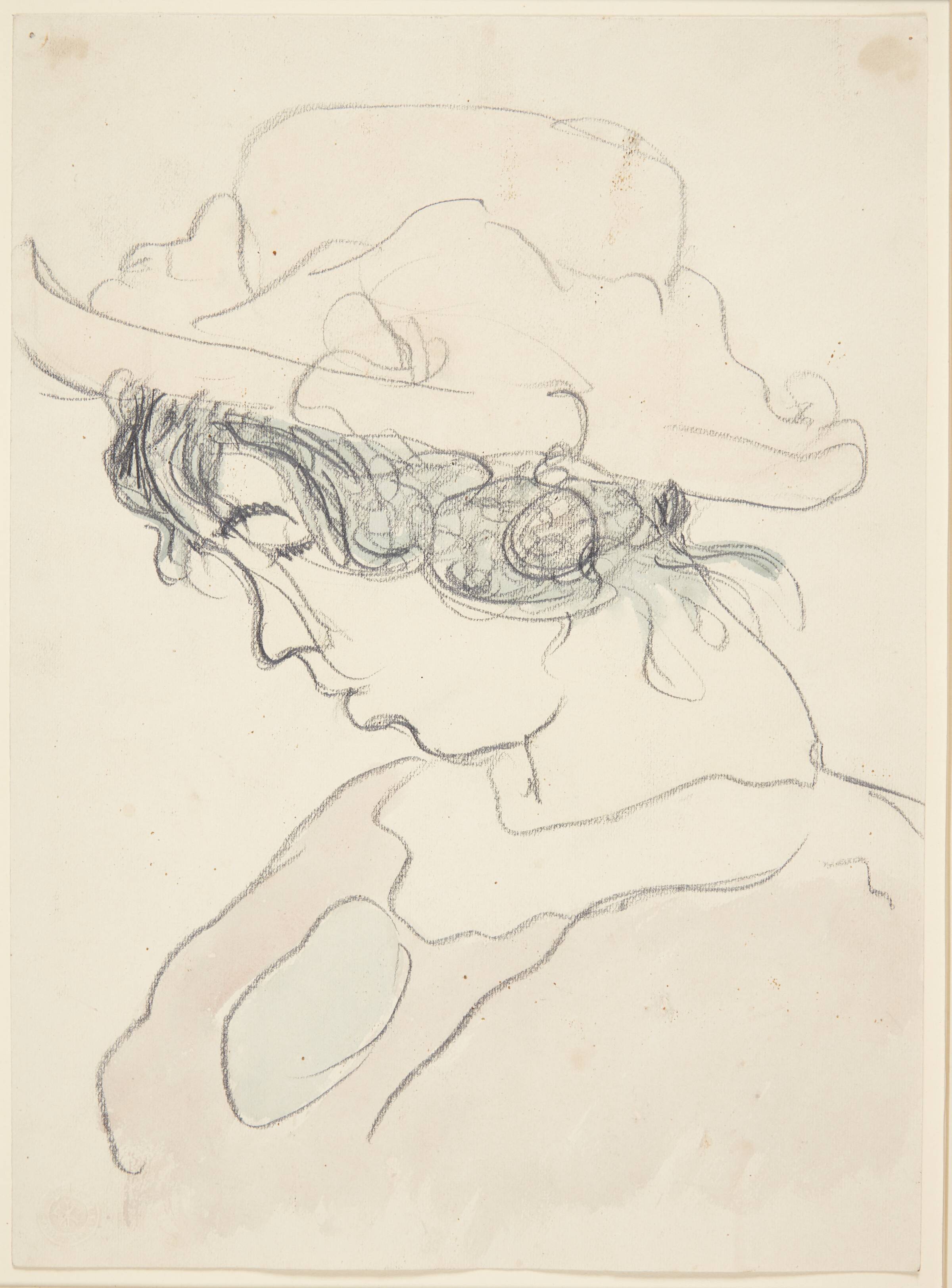 Pige med lyserød hat, kunstnerens søster Anna, Харальд Гирсинг, 1907-1908