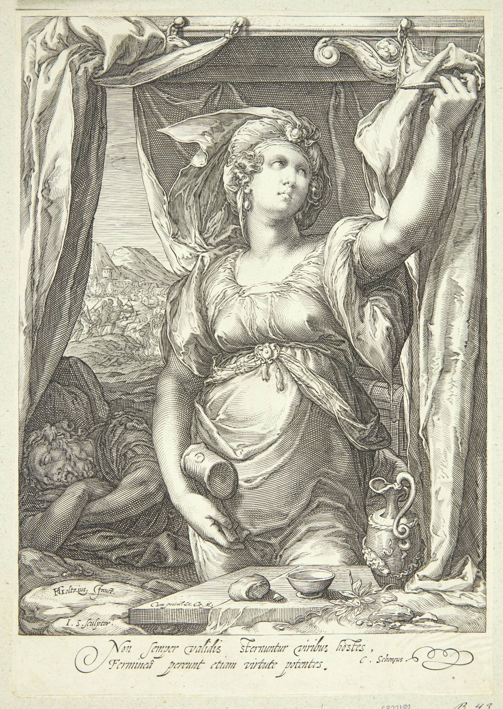 Jael og Sisera, Jan Saenredam, 1595