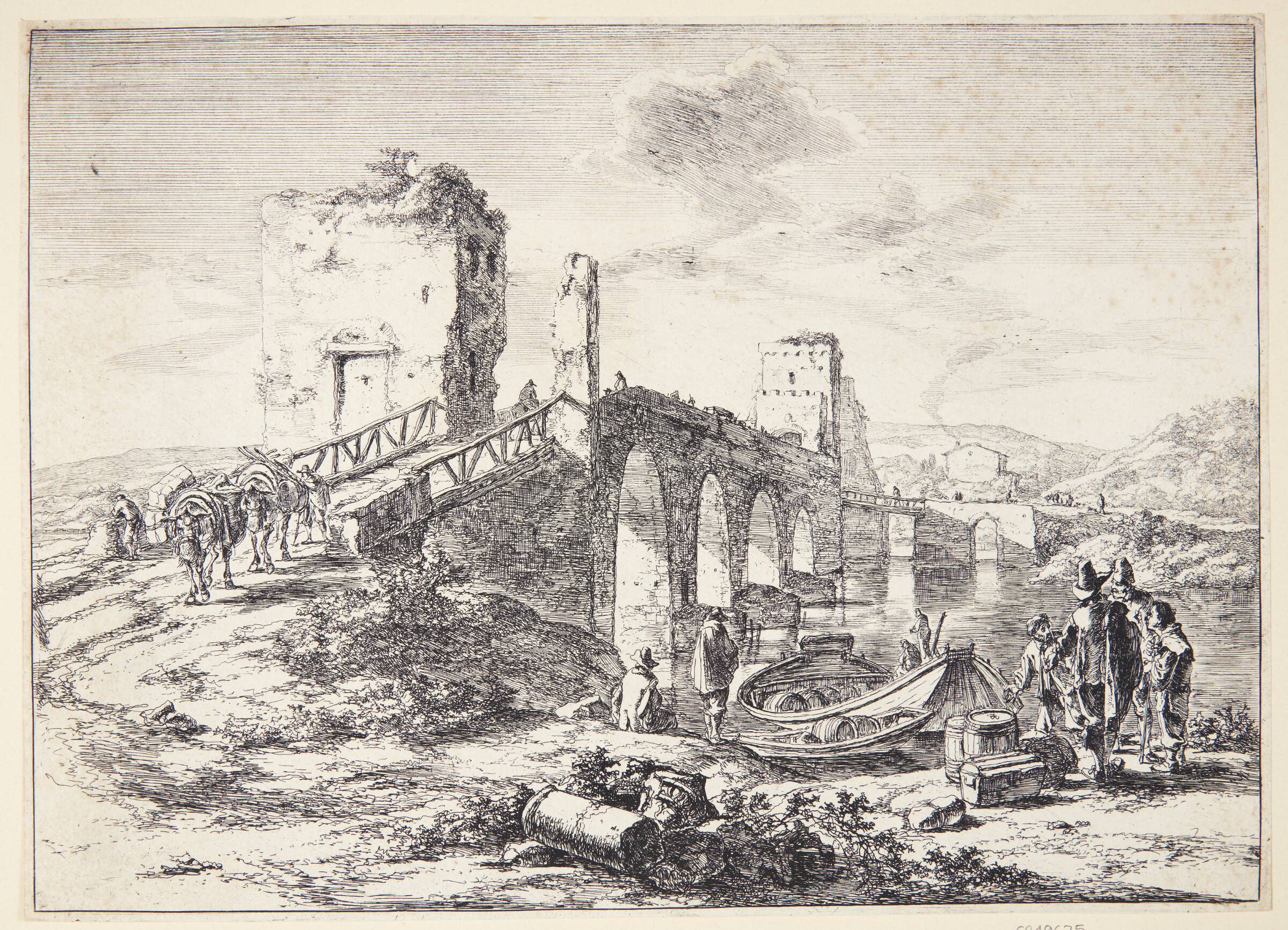 Landskab med en bro, Ponte Molle, Jan Both, 1618-1654