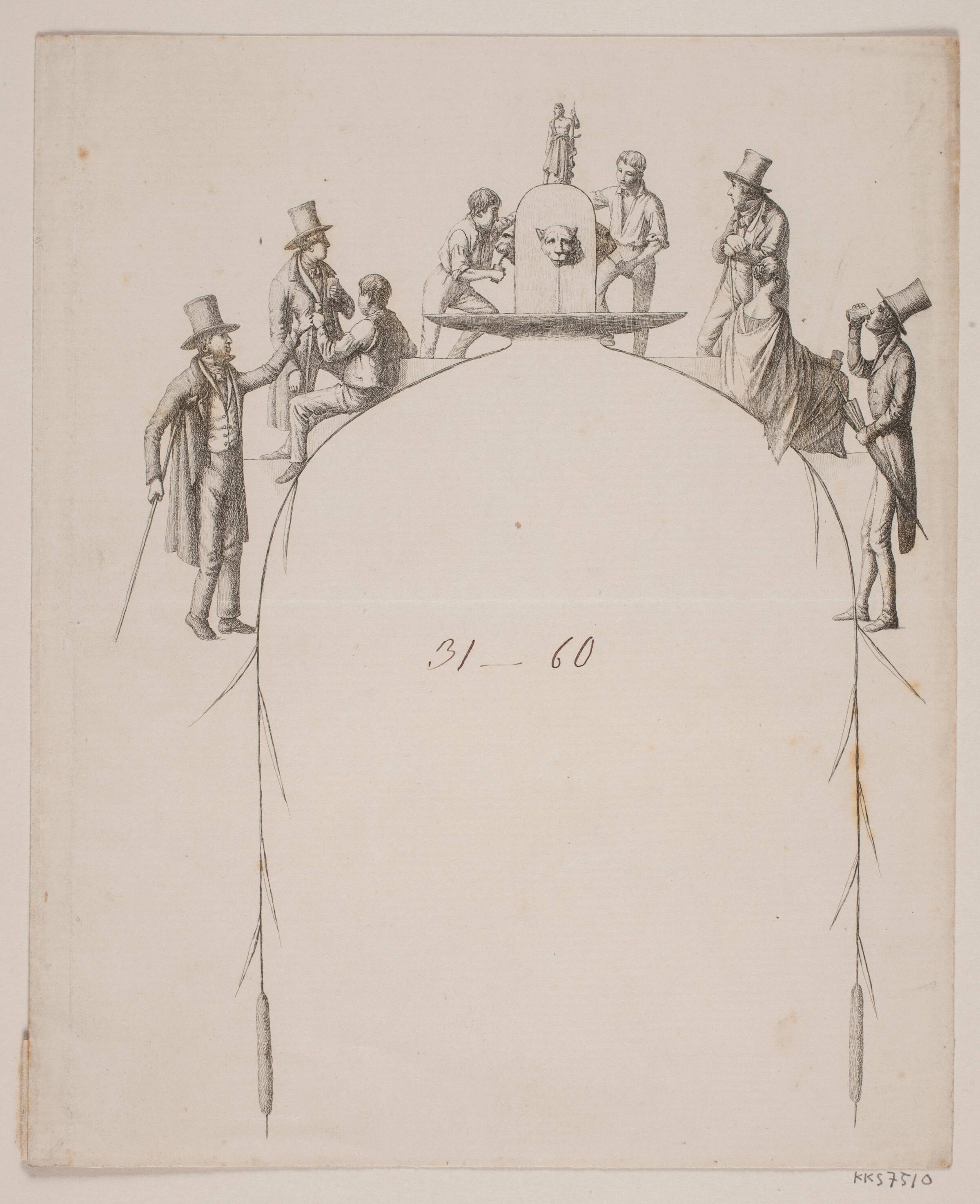 Randdekoration til Rosenborg Brøndanstalts aktiebrev, Jørgen V. Sonne, 1843