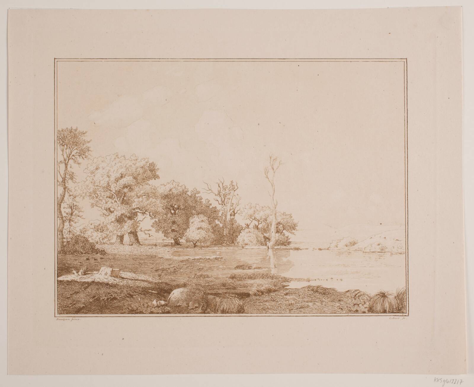 Landskab, by Georg Emil Libert, 1841