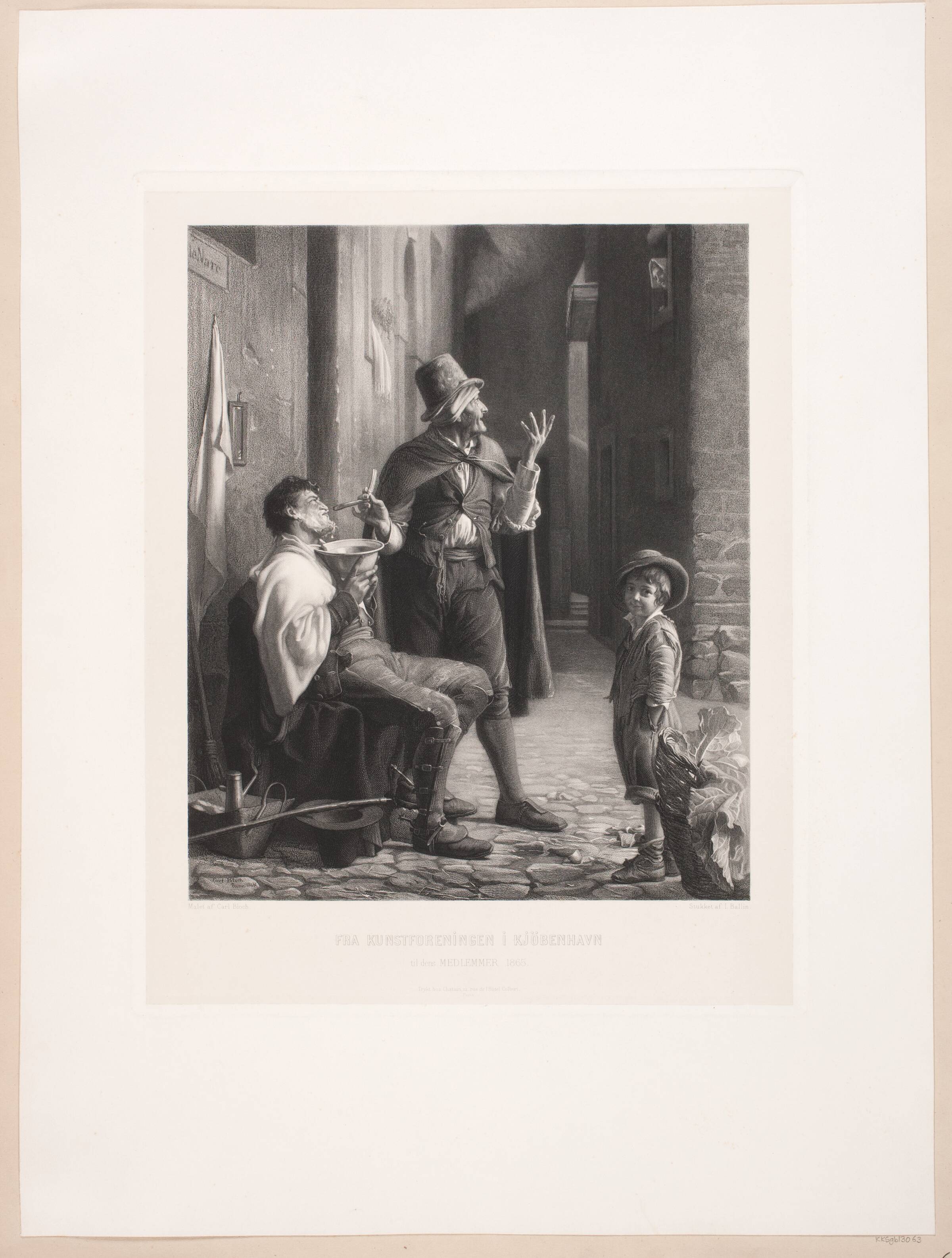 Romersk gadebarber, Joel Ballin, 1865