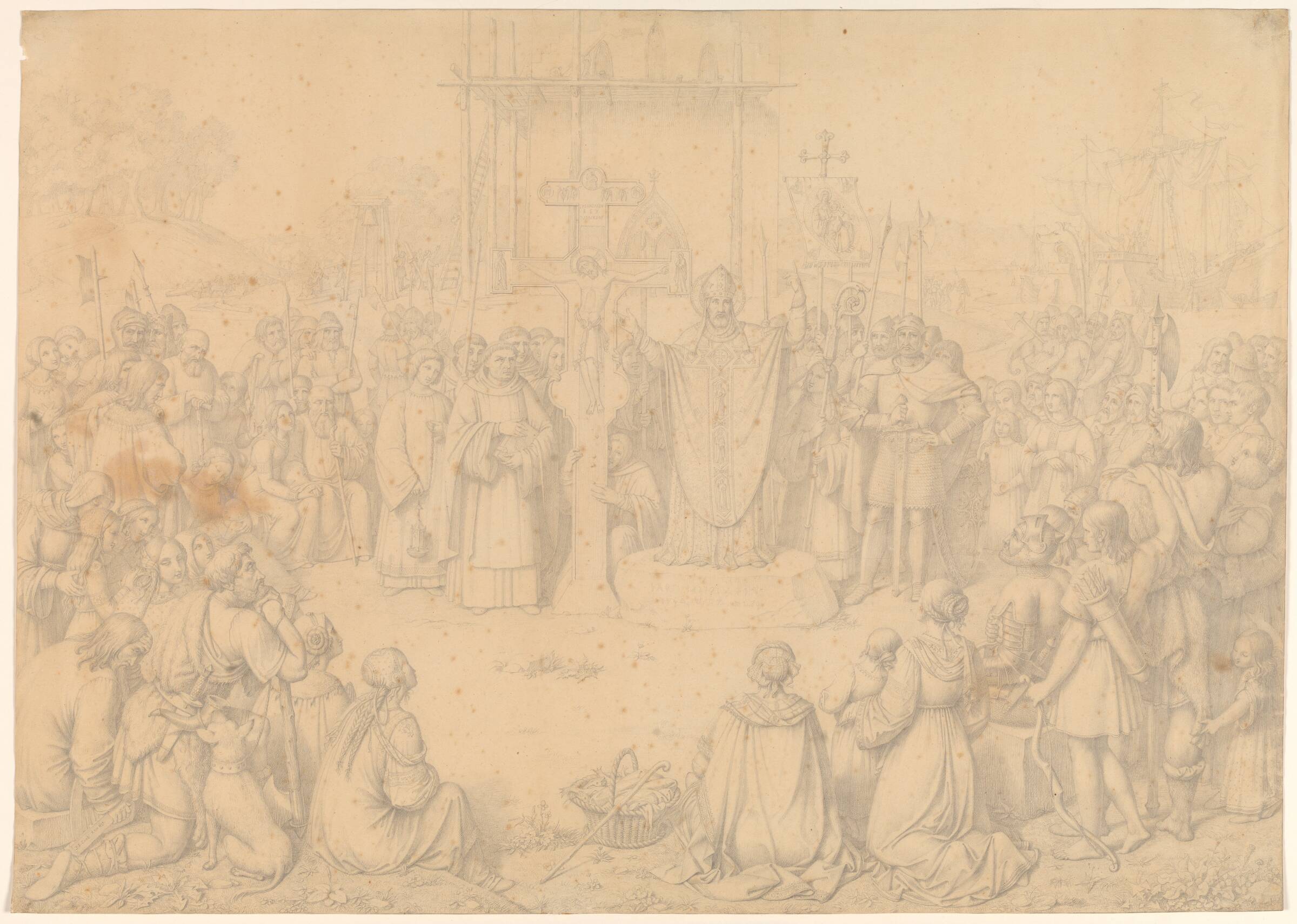 Ansgar prædikende, J.L. Lund, 1819