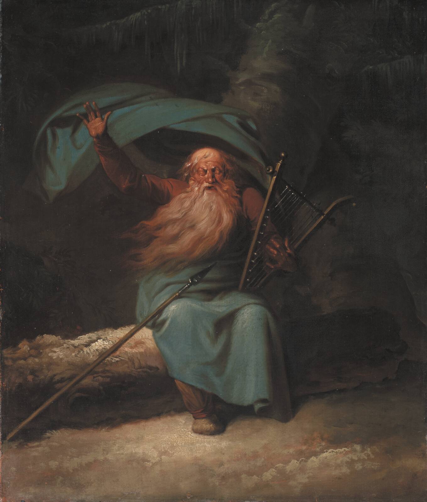 Ossian Singing His Swan Song, by Nicolai Abildgaard, 1780-1782