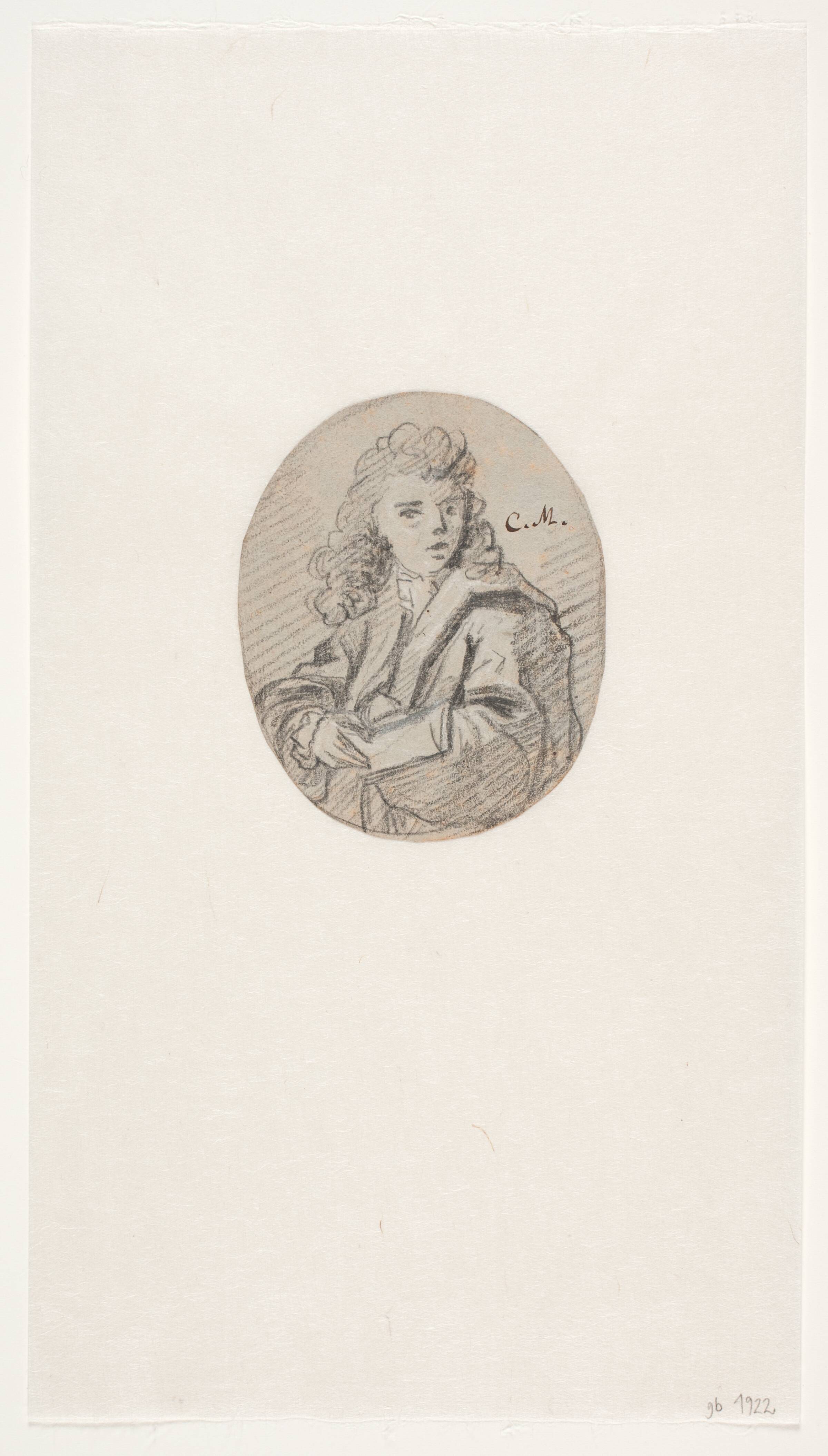 Portræt af en mand med brev. Halvfigur i oval., Mander III, Karel van, 1609-1670