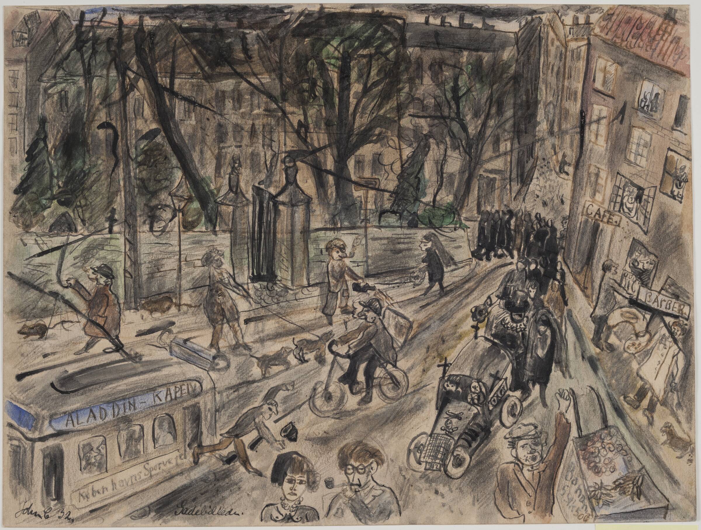 Folkeliv paa Kapelvej, John Christensen, 1932