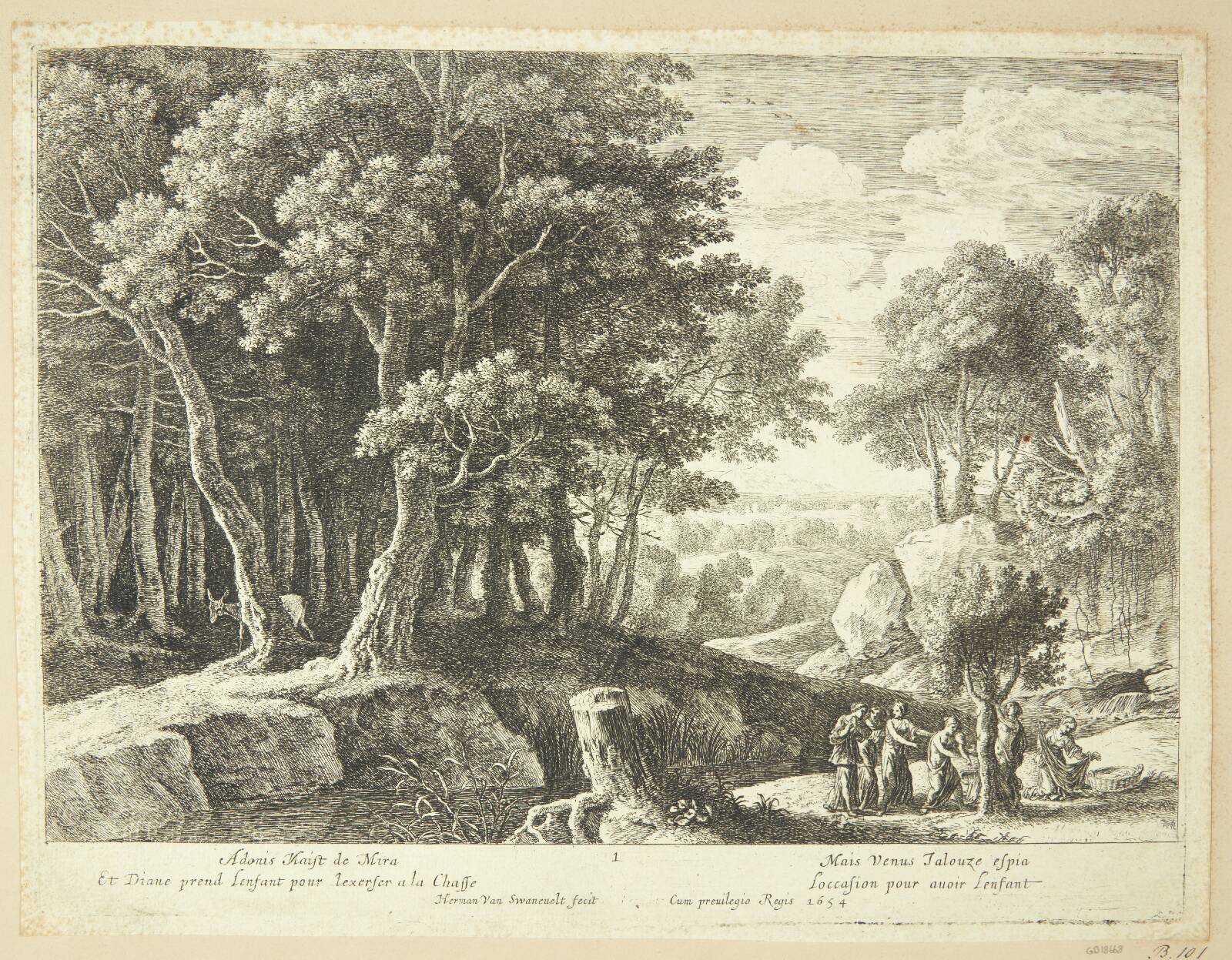 Adonis' fødsel, Herman van Swanevelt, 1654