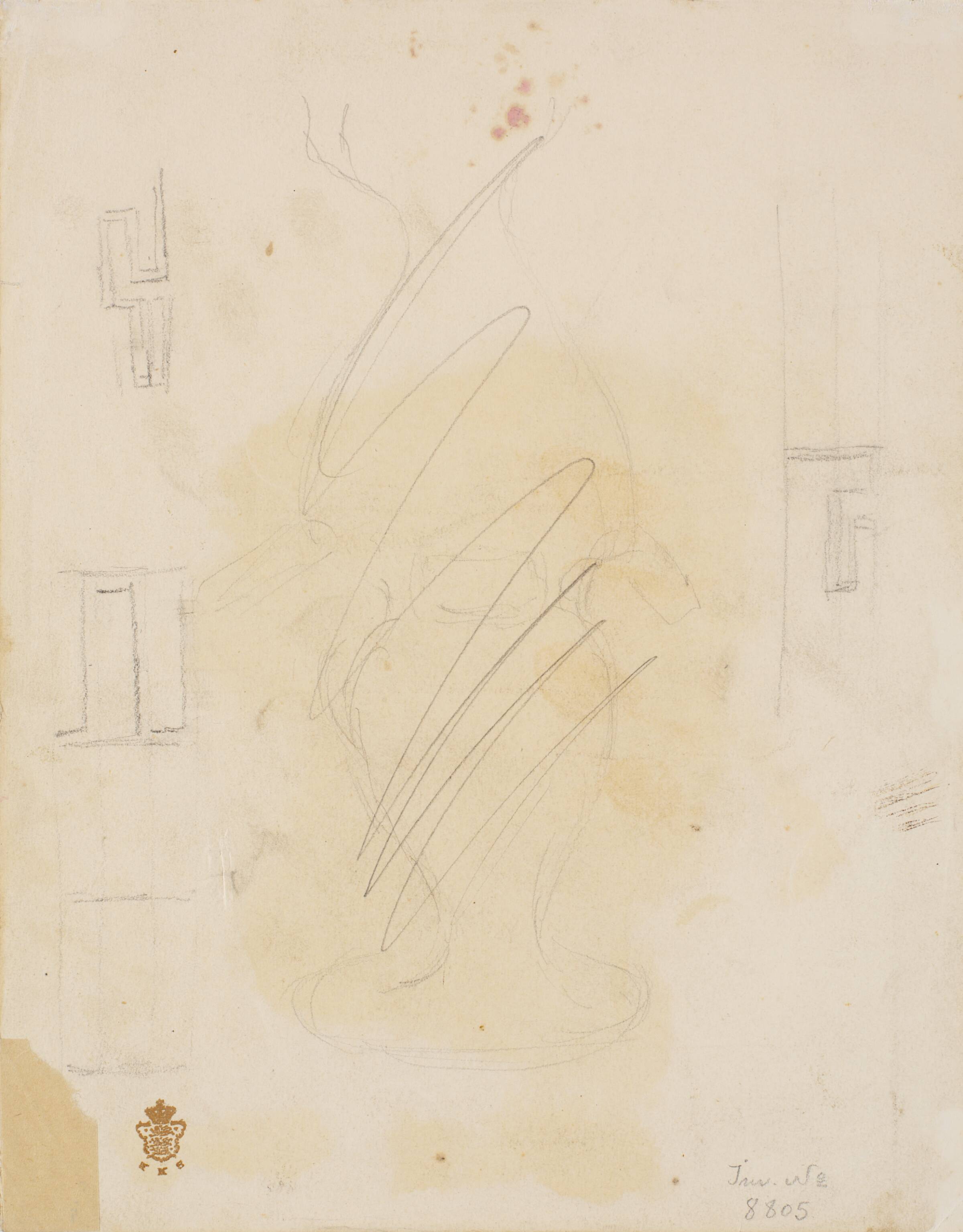 Blyantskrads og ornamentstudier, L.A. Ring, 1893-1895