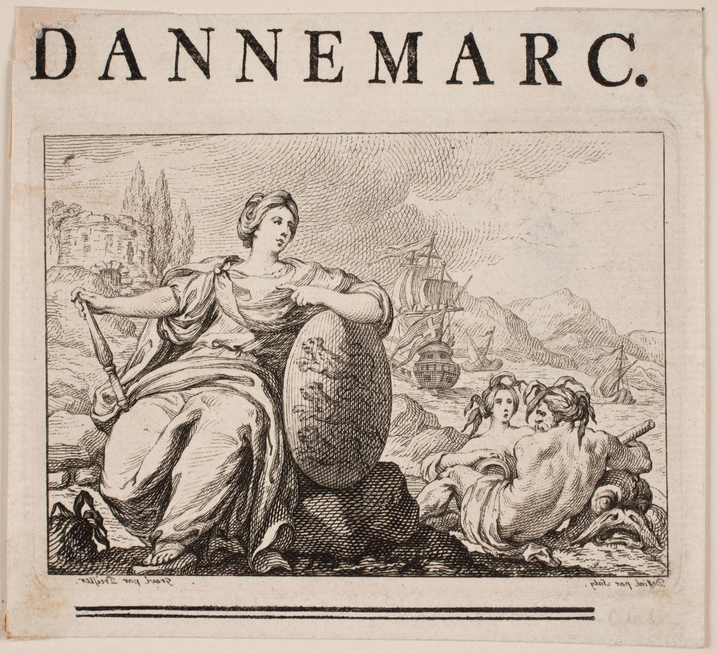 Vignet til P. H. Mallet: Histoire de Danemarc I, 1758, J.M. Preisler, 1758