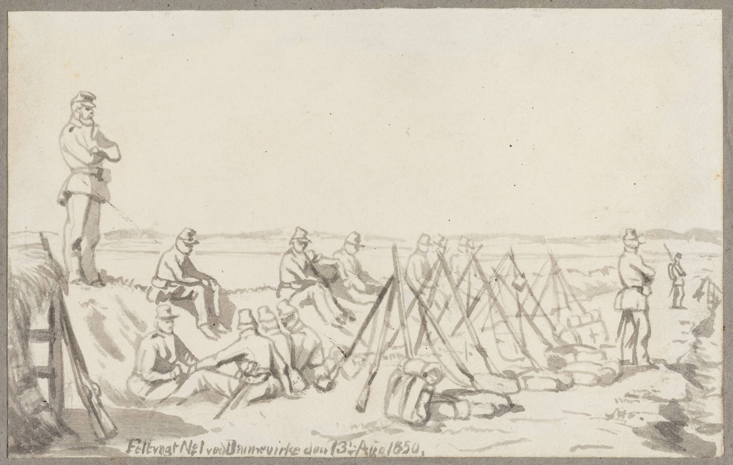 Feltvagt nr. 1 ved Dannevirke, F.C. Lund, 1850