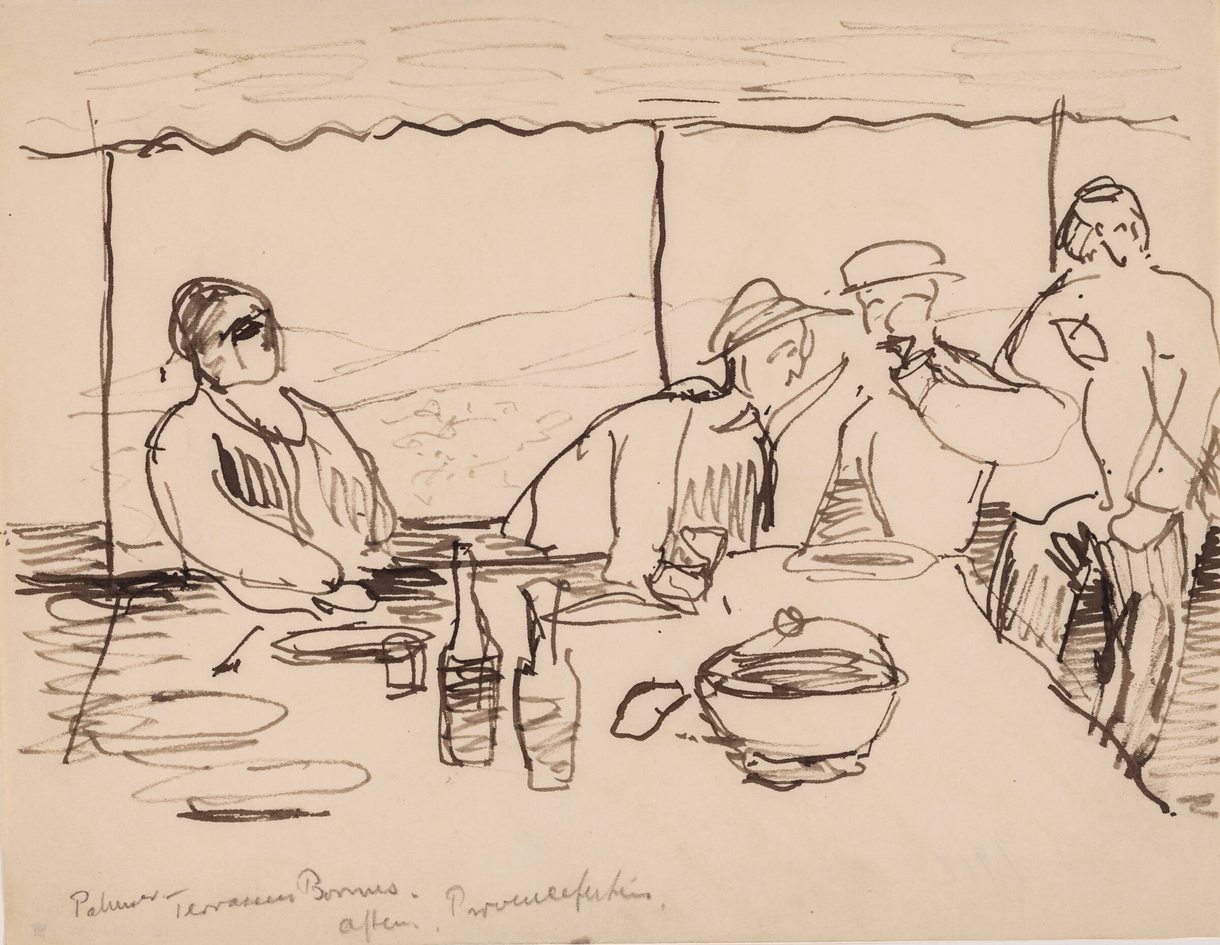 Aften på terrassen, Bormes, Provence, J.A. Jerichau, 1912