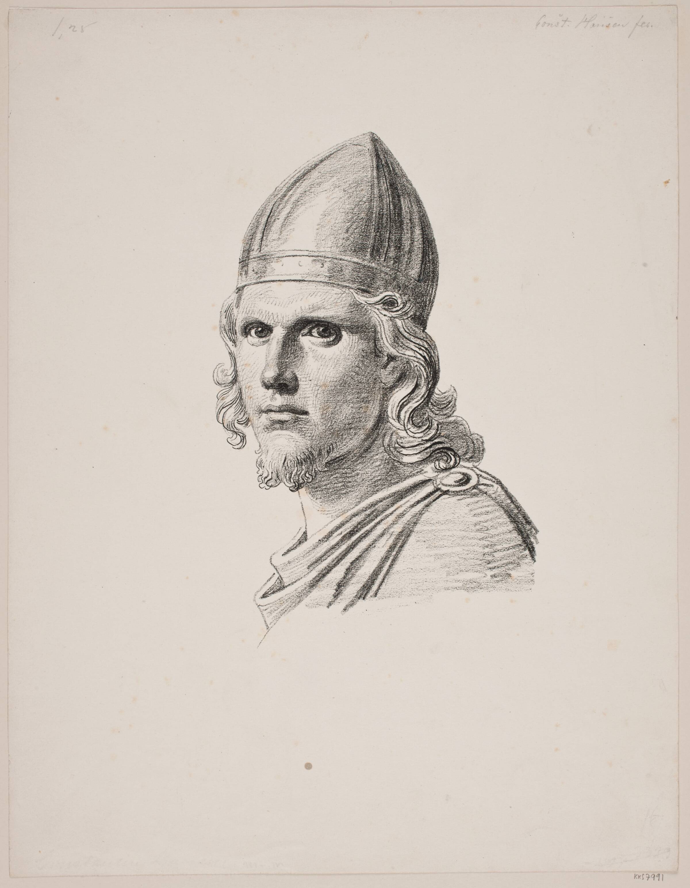 Hoved af guden Tyr på Ægirsgildet, Constantin Hansen, 1857