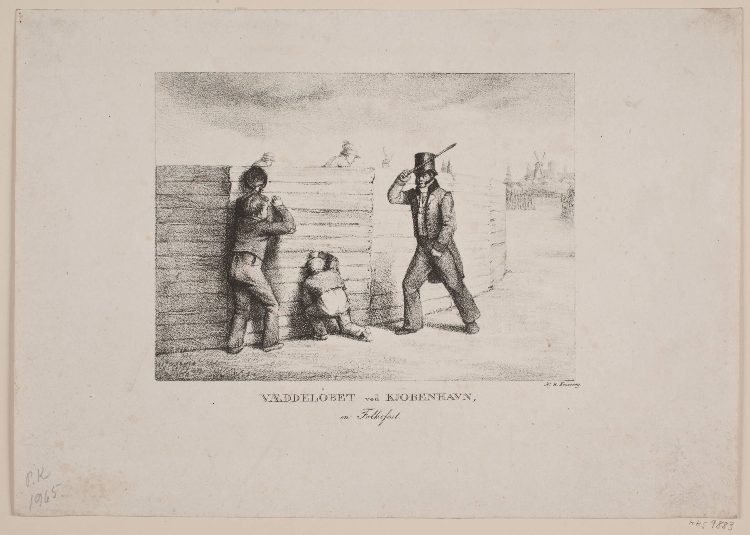 Væddeløbet ved København, en folkefest, N.B. Krossing, 1832-1833