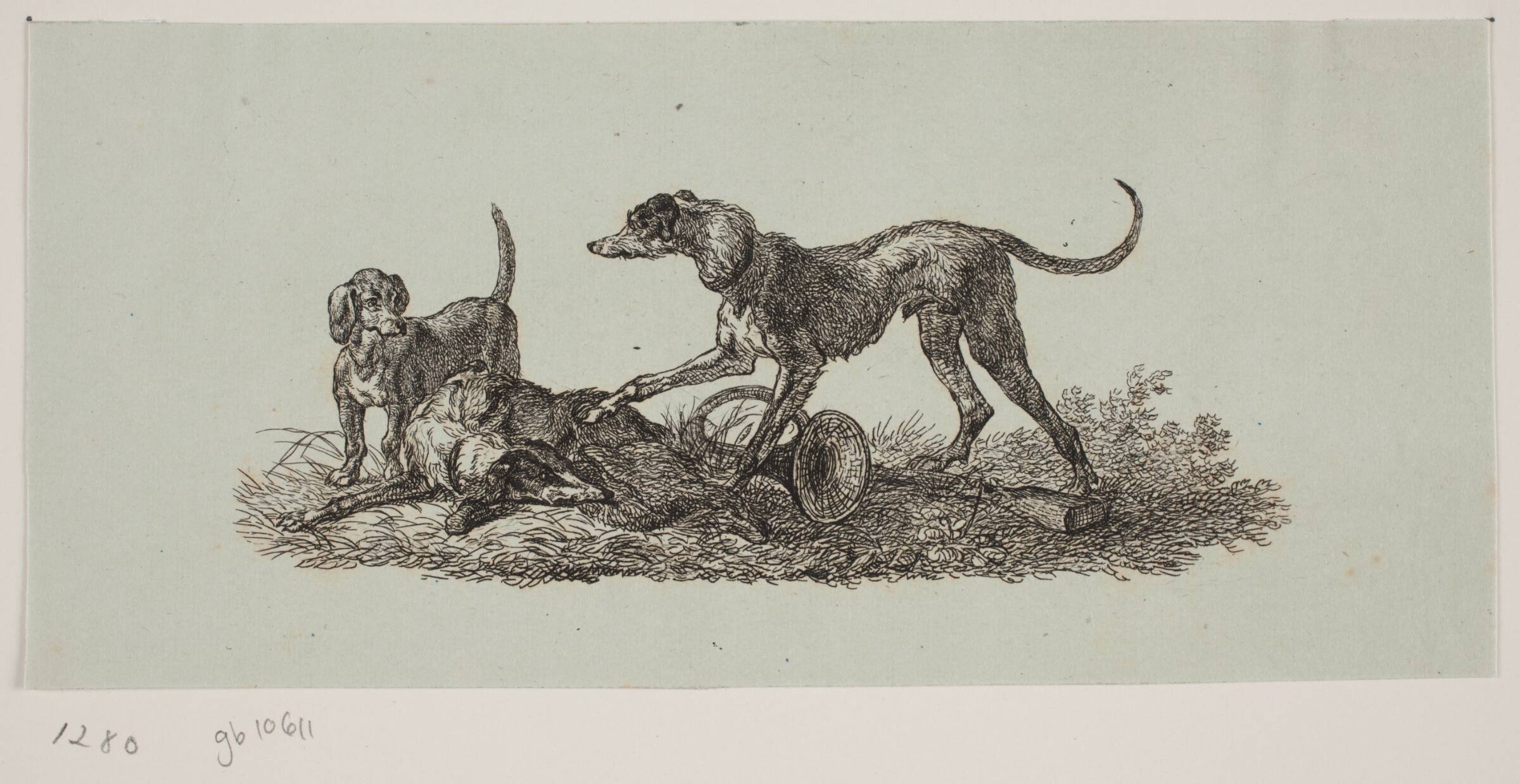 Titel-vignet til "Chiens de chasse", Christian David Gebauer, 1821