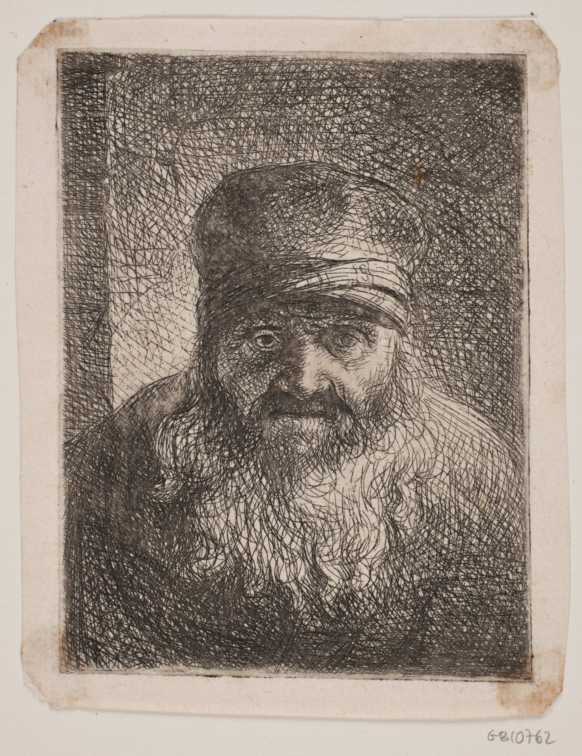 Gammel skægget Mand. Brystbillede en face, W.A. Müller, 1733-1816