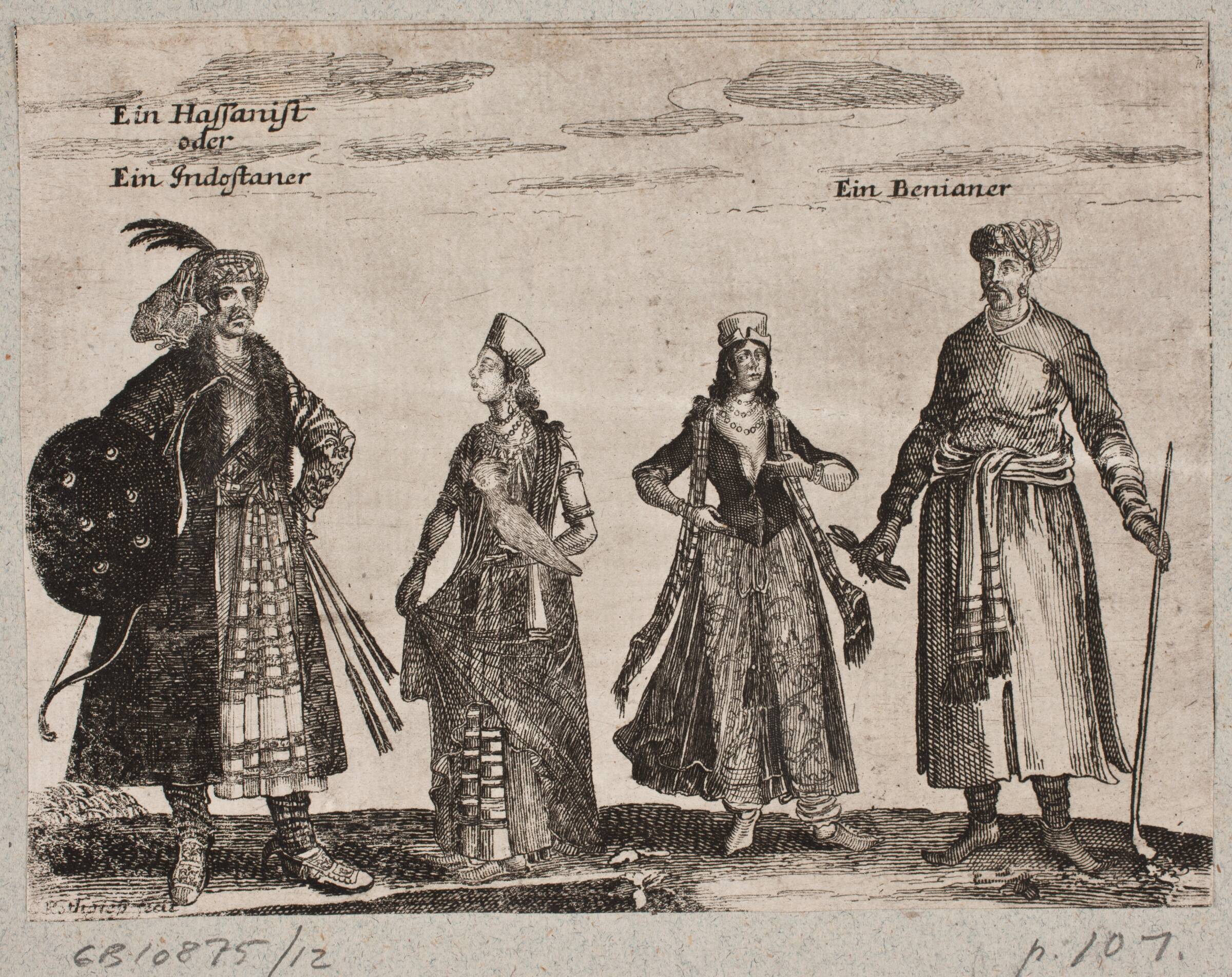 En hassanist eller indostaner og en benianer, Christian Rothgiesser, 1668